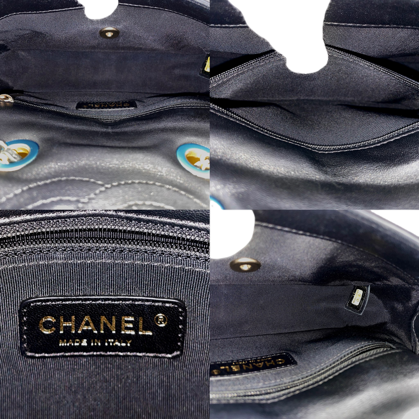 RARE★★★CHANEL 2014 Matelassé Calfskin Mondrian Multicolor Double Chain Shoulder Flap Bag Small Multicolor Gold