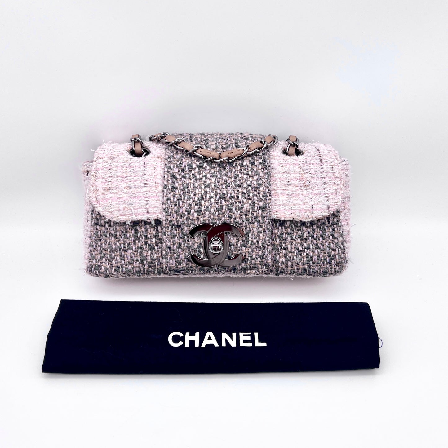 RARE☆☆☆☆CHANEL ﾂｲｰﾄﾞ ｼﾞｬﾝﾎﾞｺｺﾏｰｸﾀｰﾝﾛｯｸ ﾁｪｰﾝｼｮﾙﾀﾞｰ ﾌﾗｯﾌﾟﾊﾞｯｸﾞ