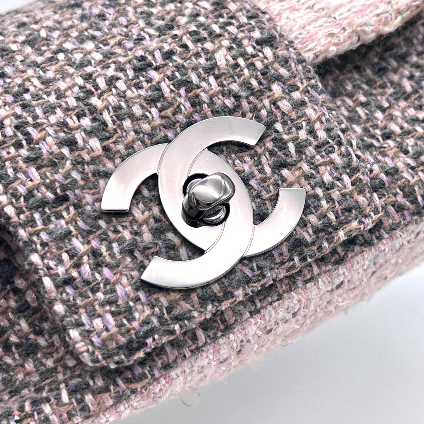 RARE☆☆☆☆CHANEL ﾂｲｰﾄﾞ ｼﾞｬﾝﾎﾞｺｺﾏｰｸﾀｰﾝﾛｯｸ ﾁｪｰﾝｼｮﾙﾀﾞｰ ﾌﾗｯﾌﾟﾊﾞｯｸﾞ