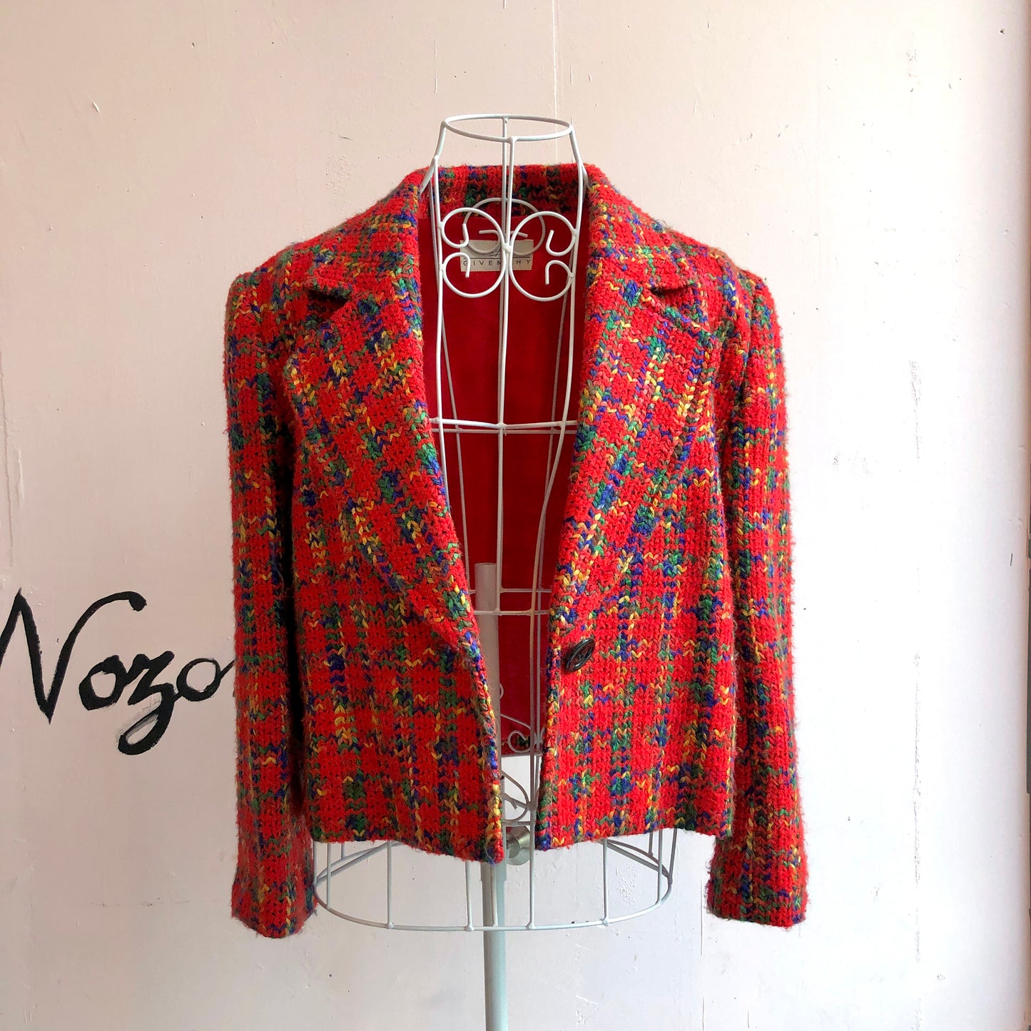 GIVENCHY tweed jacket/red