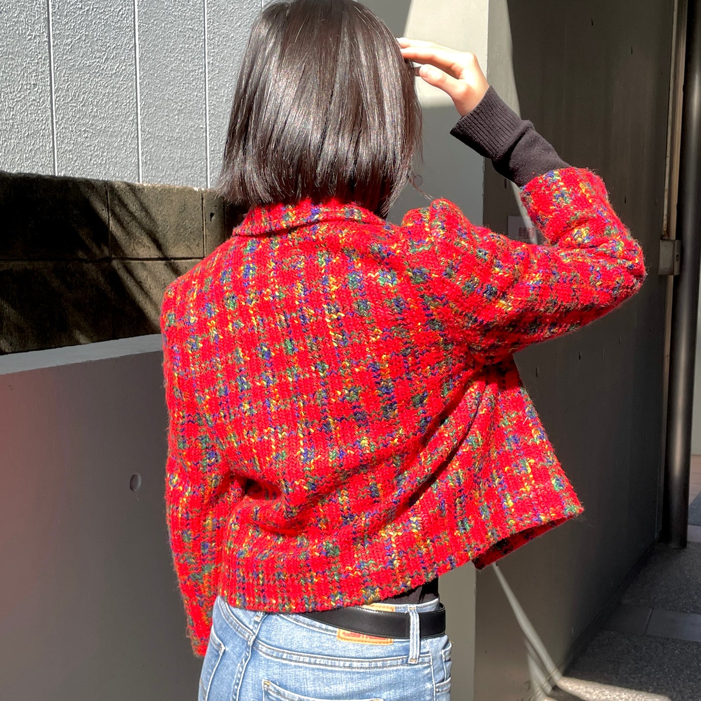 GIVENCHY tweed jacket/red