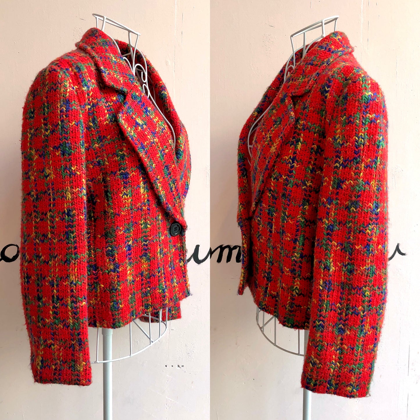 GIVENCHY tweed jacket/red