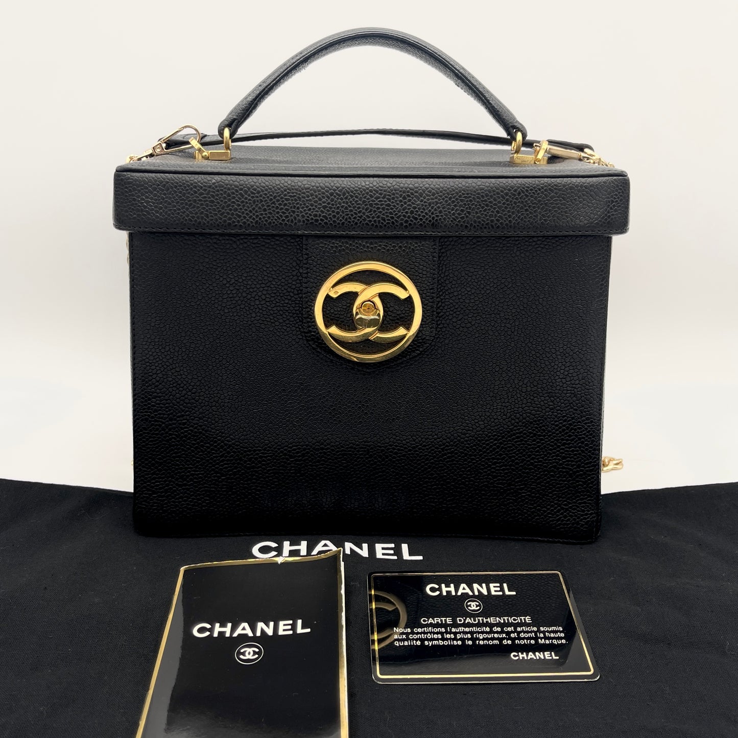 CHANEL 2WAY vanity/caviar/black