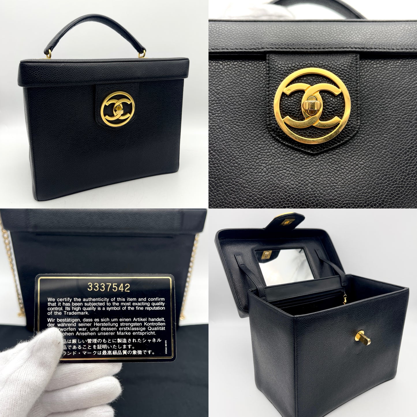 CHANEL 2WAY vanity/caviar/black