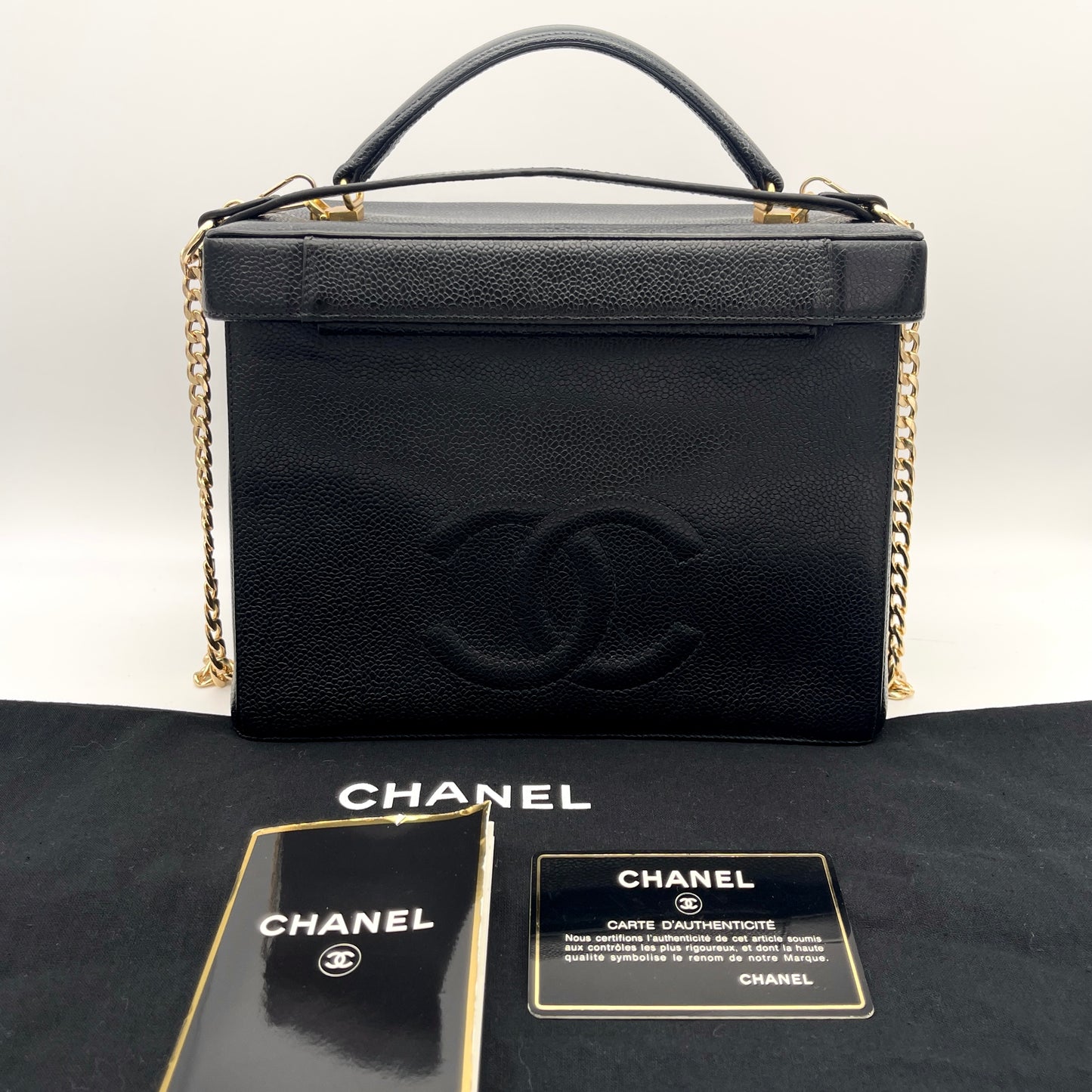 CHANEL 2WAY vanity/caviar/black