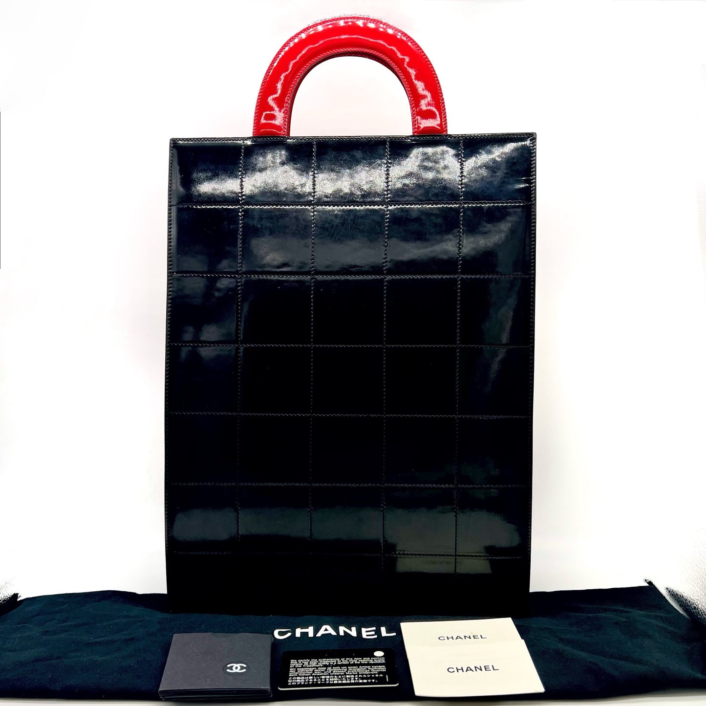 RARE☆☆☆☆☆CHANEL ﾚﾃﾞｨｺｺ柄 ﾄｰﾄﾊﾞｯｸﾞ ｴﾅﾒﾙ