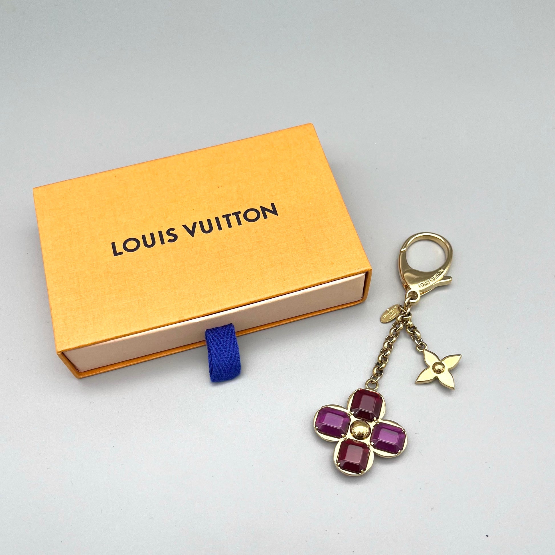 LOUIS VUITTON Into The Flower Monogram Bag Charm Key Holder ~ Pre-owned