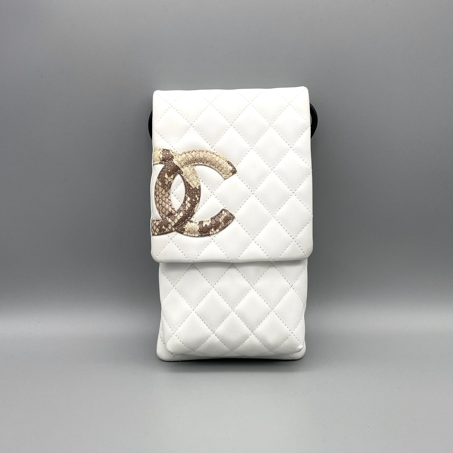 RARE☆☆☆AUTH Pre-owned CHANEL Cambon Line Python Coco Mark Shoulder Bag