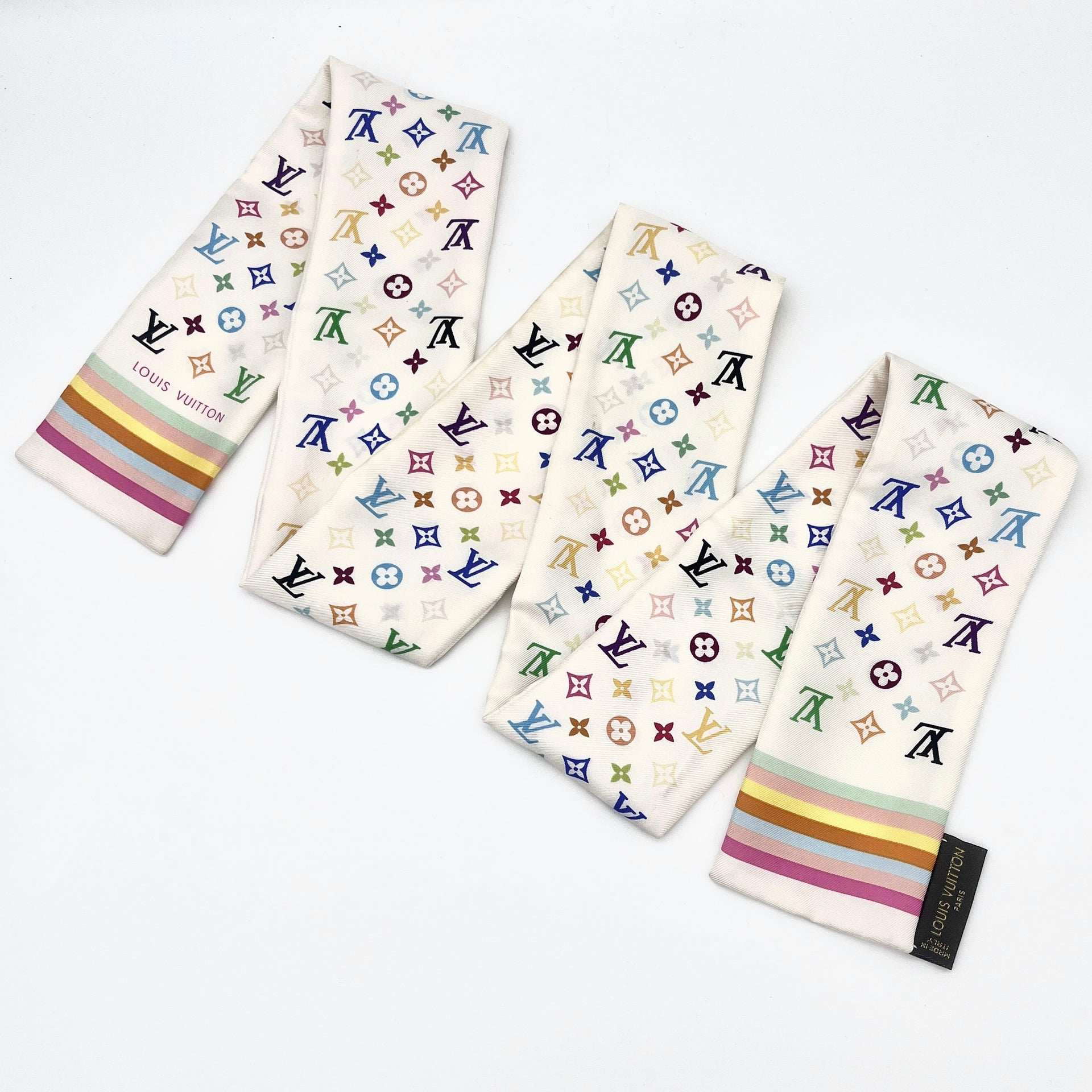 AUTH Pre-owned LOUIS VUITTON multicolor monogram twill scarf – Afar Vintage