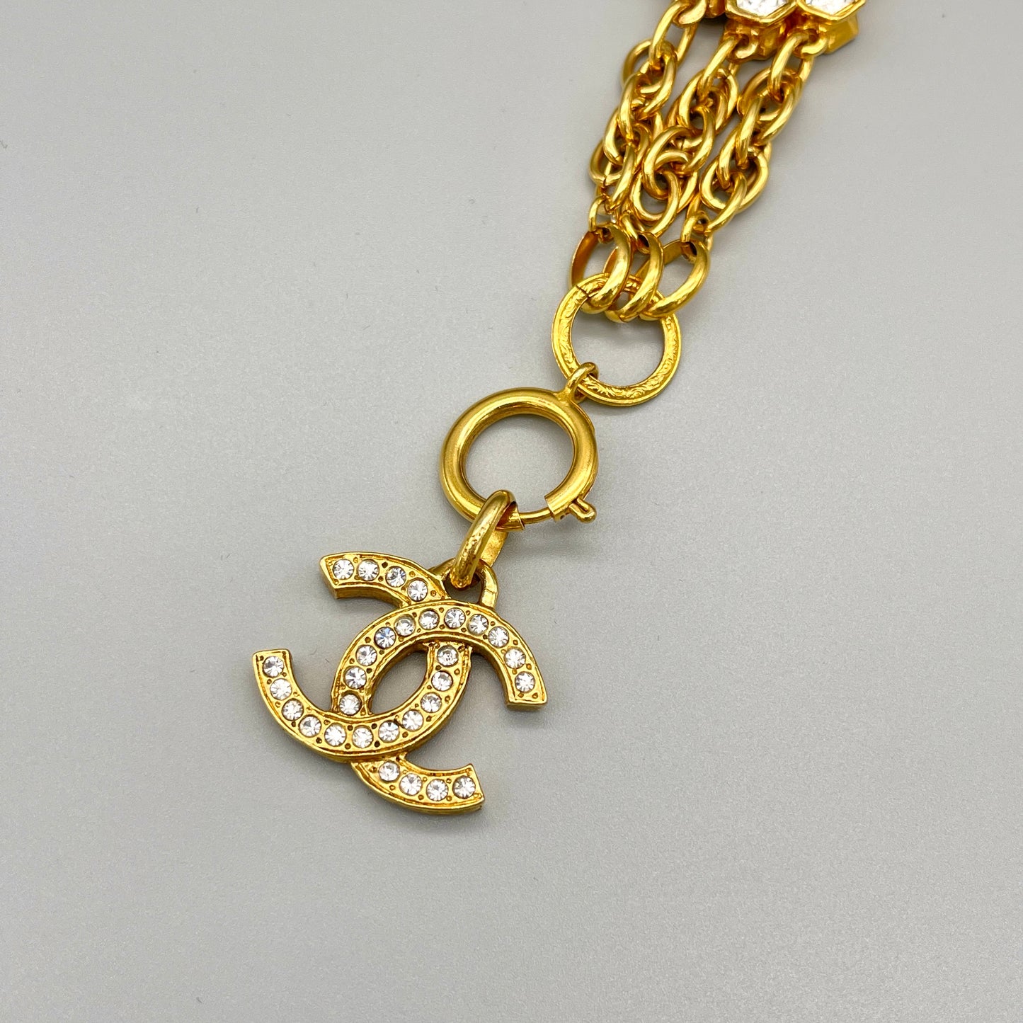 RARE☆☆☆AUTH Pre-owned CHANEL ﾗｲﾝｽﾄｰﾝｺｺﾏｰｸ ﾌﾞﾚｽﾚｯﾄ