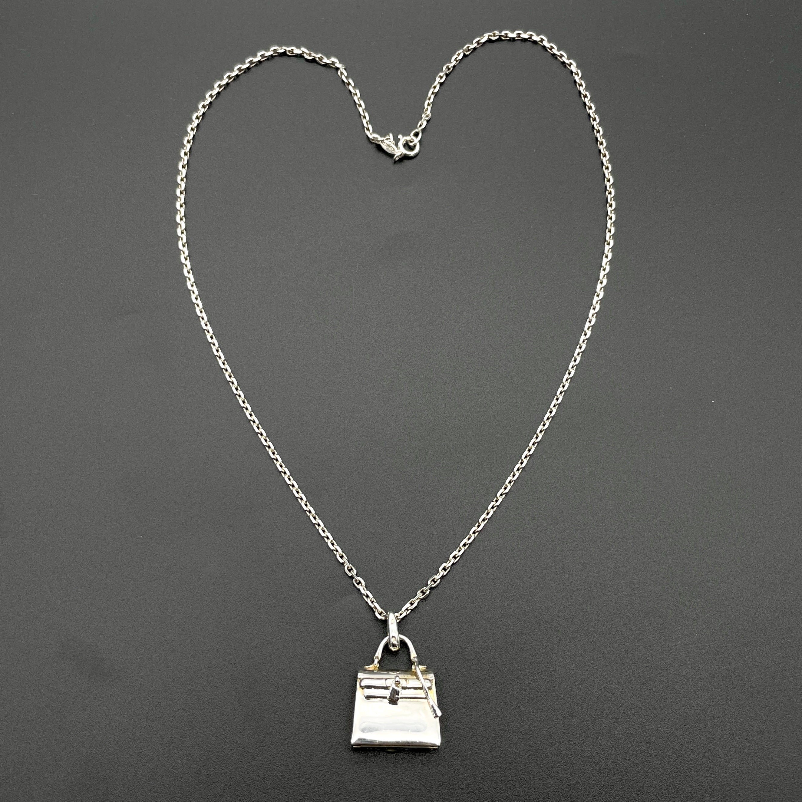 Afar Vintage Pre-owned HERMES Hermes Kelly bag pendant necklace