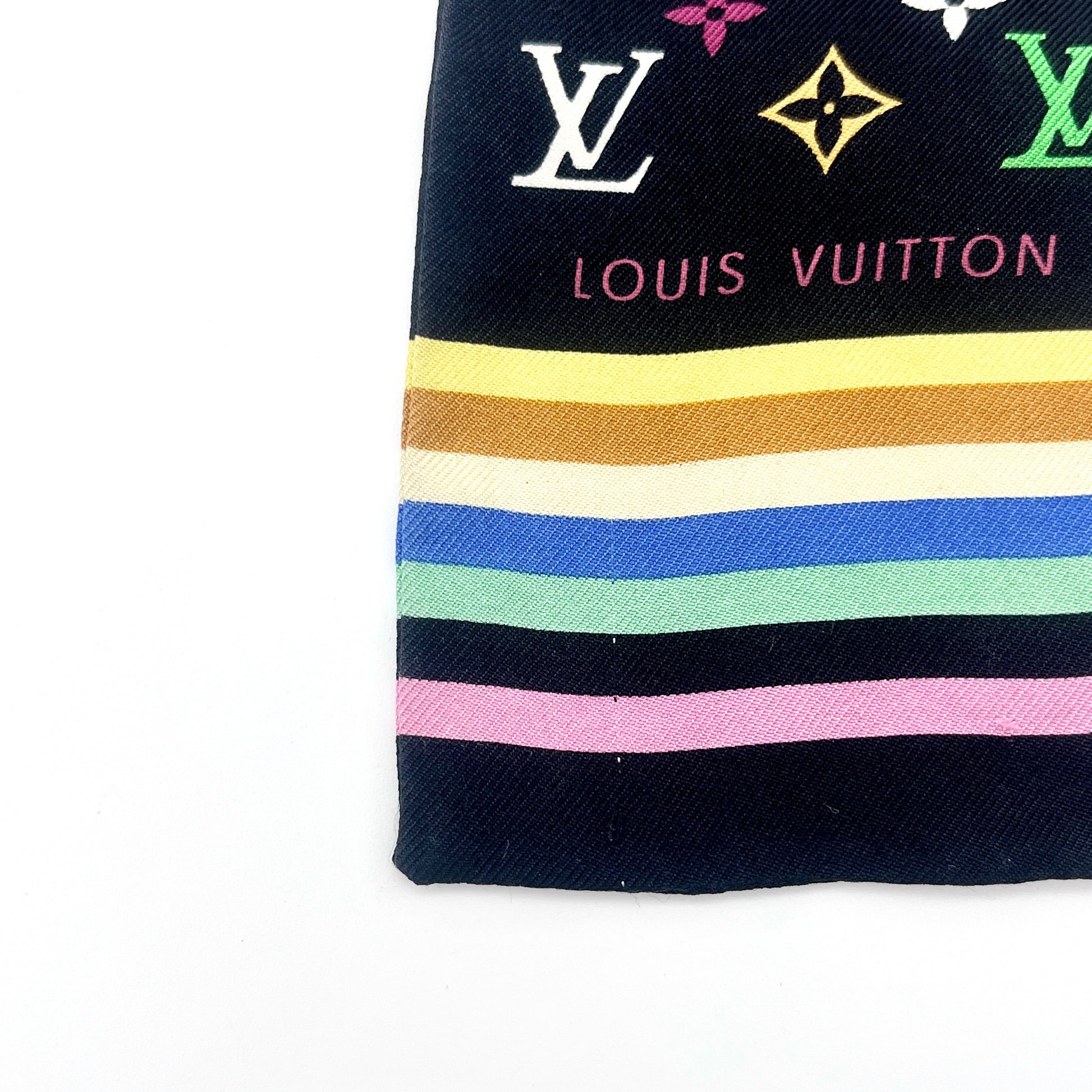 Afar Vintage Pre-owned LOUIS VUITTON Multicolor Monogram Twilly Scarf