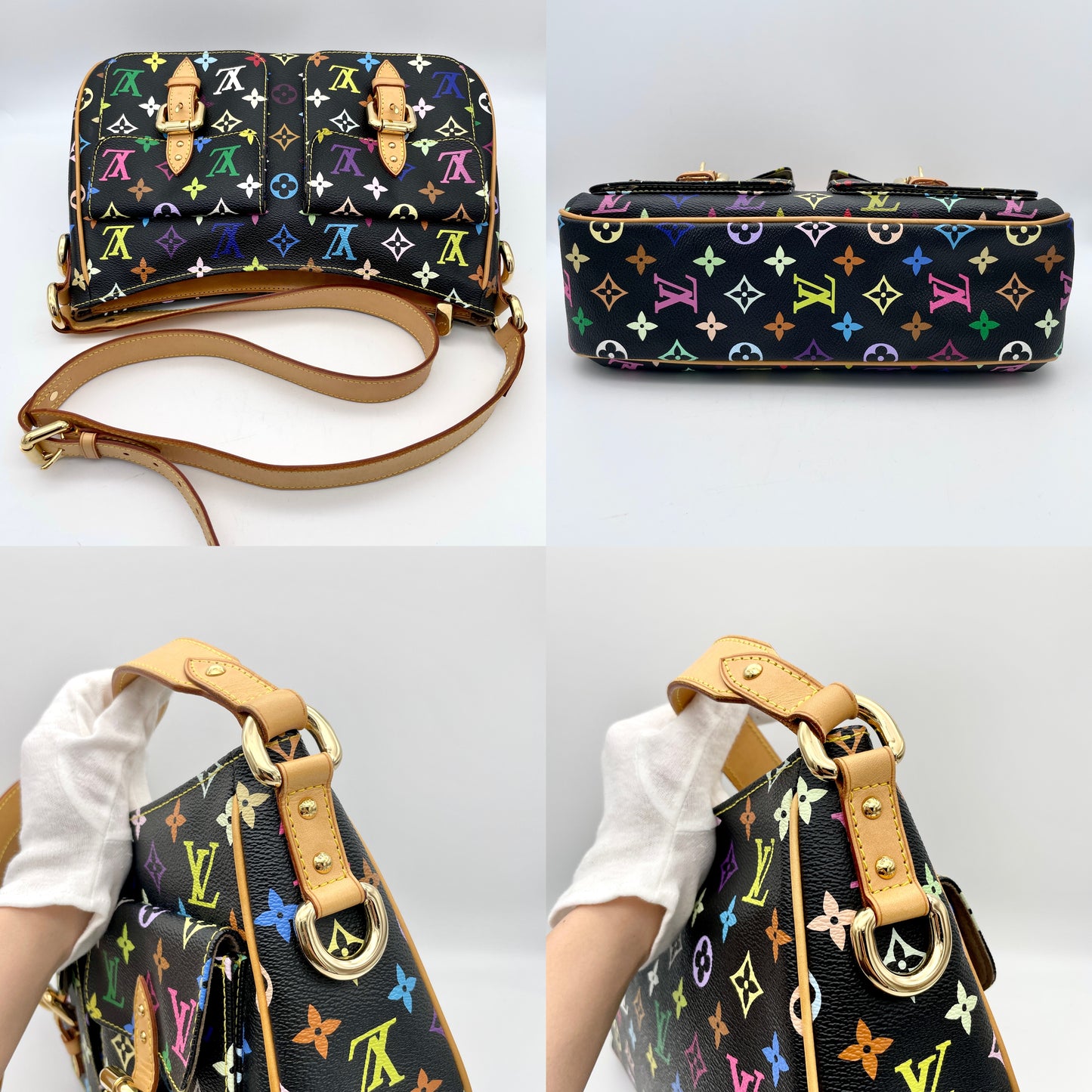 AUTH Pre-owned LOUIS VUITTON Multicolor Lodge GM Noir