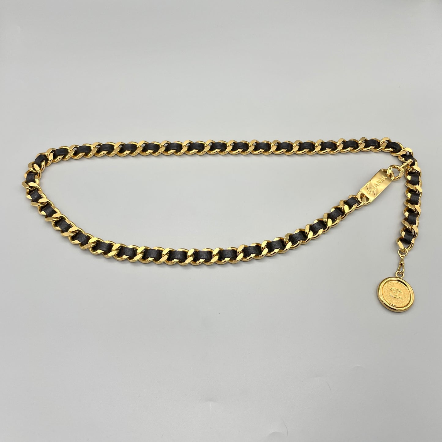 AUTH Pre-owned CHANEL Kokomark pendant matrasse chain belt 94A