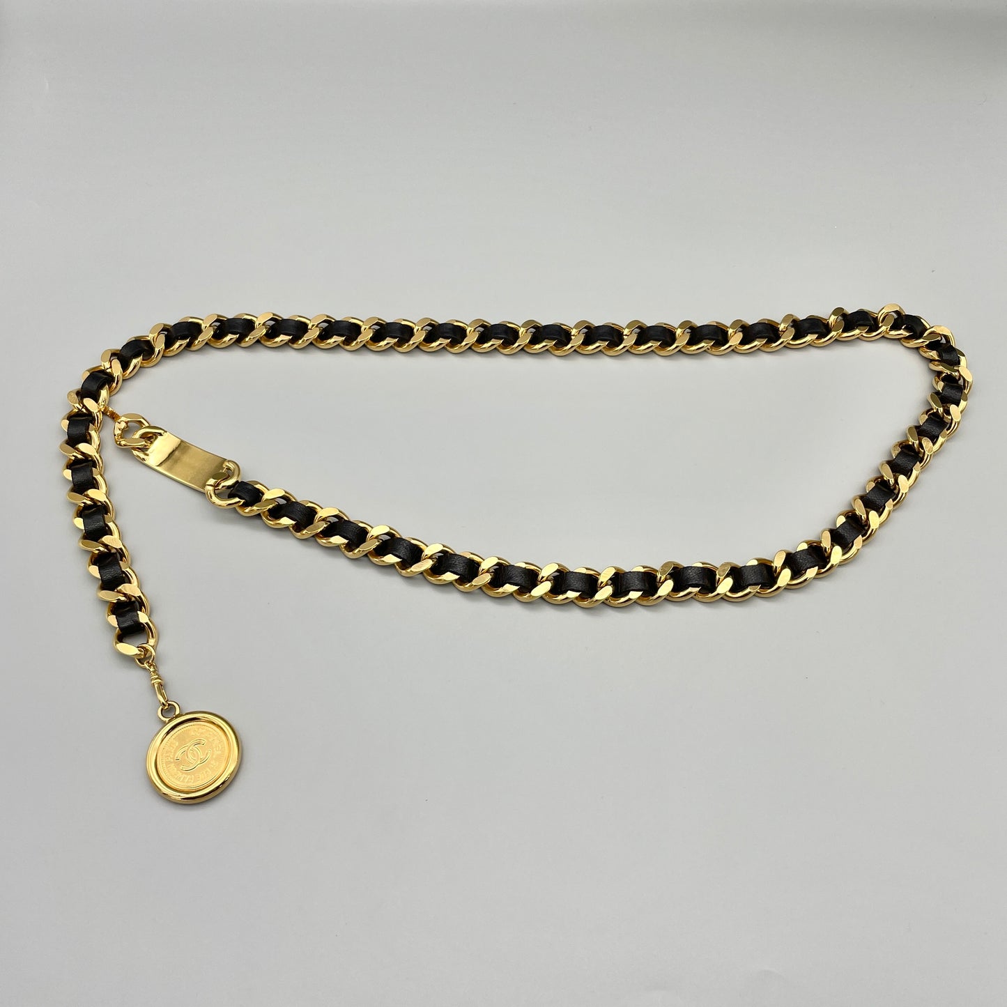 AUTH Pre-owned CHANEL Kokomark pendant matrasse chain belt 94A