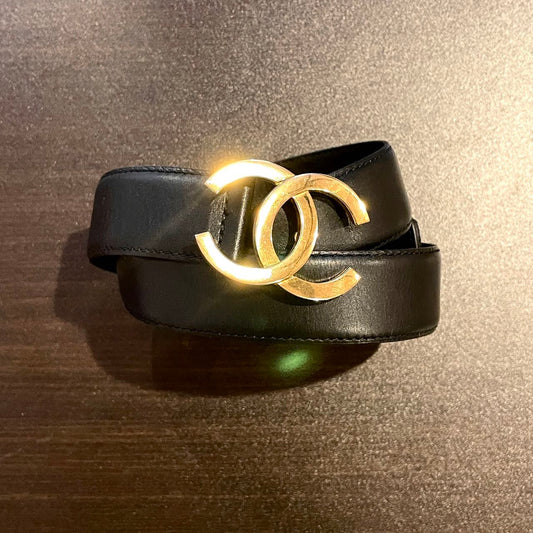 AUTH Pre-owned CHANEL Comark leather belt