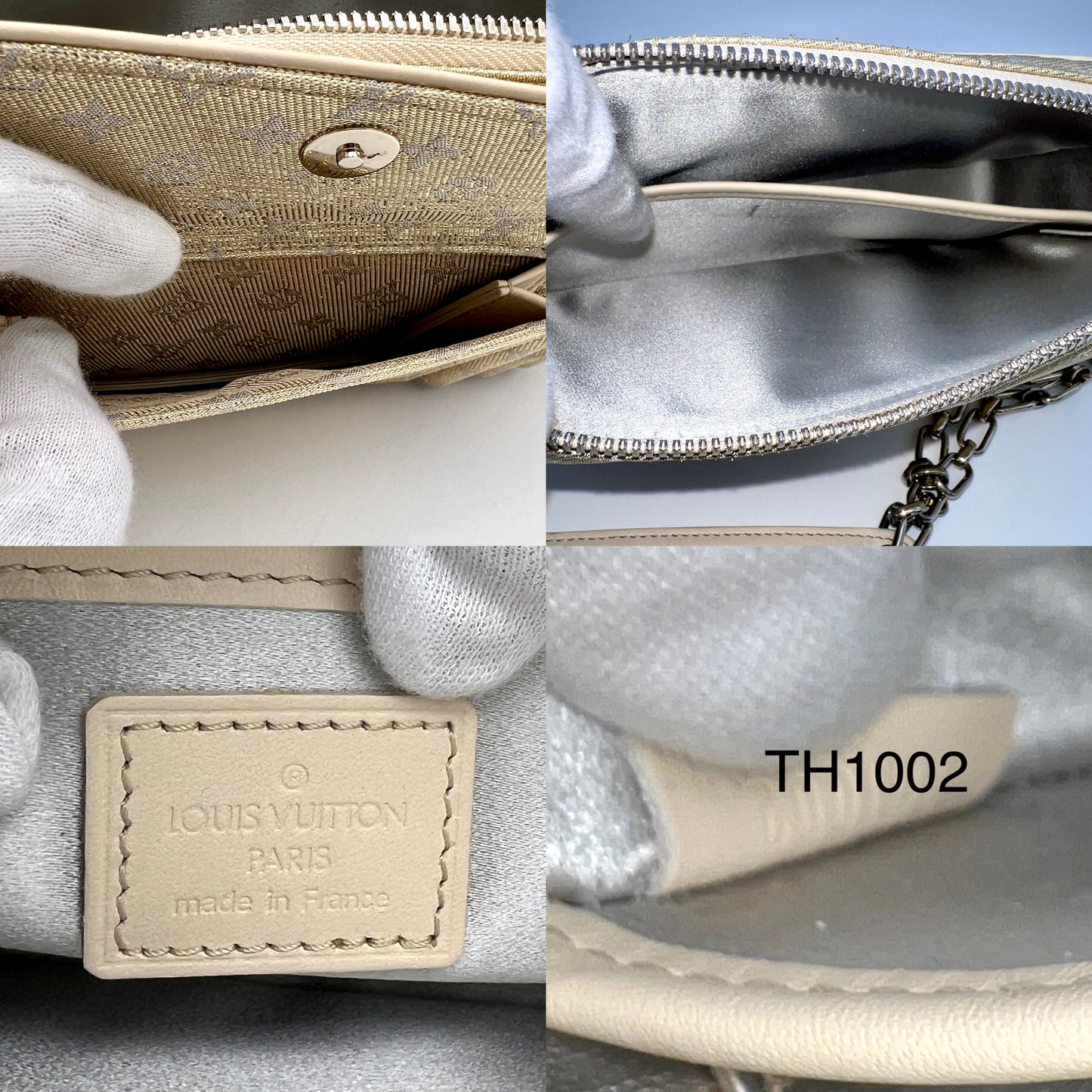 RARE☆☆☆AUTH Pre-owned LOUIS VUITTON 2002FWｺﾚｸｼｮﾝ ﾓﾉｸﾞﾗﾑﾐﾆﾗﾝ･ｼｬｲﾝ･ﾏｯｹﾝﾅM92362 ｺﾞｰﾙﾄﾞ