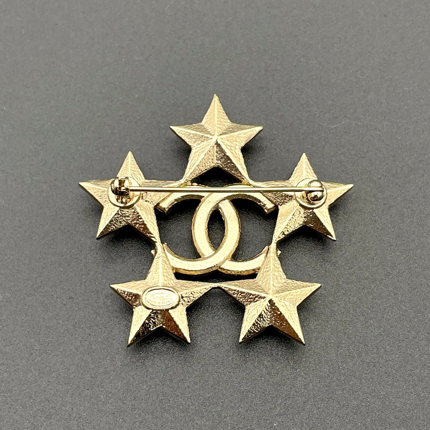 RARE☆☆CHANEL Star Cocoma Line Stone Brooch A17C