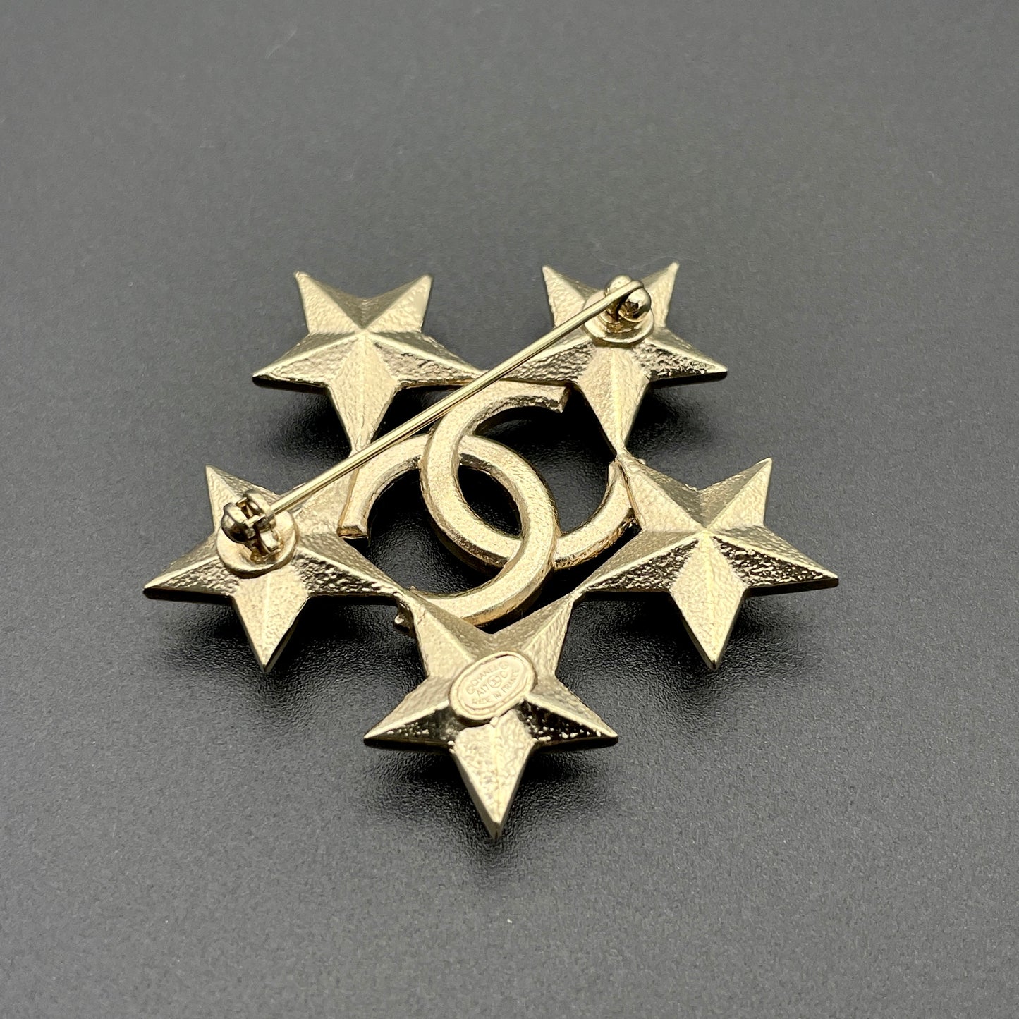 RARE☆☆CHANEL Star Cocoma Line Stone Brooch A17C