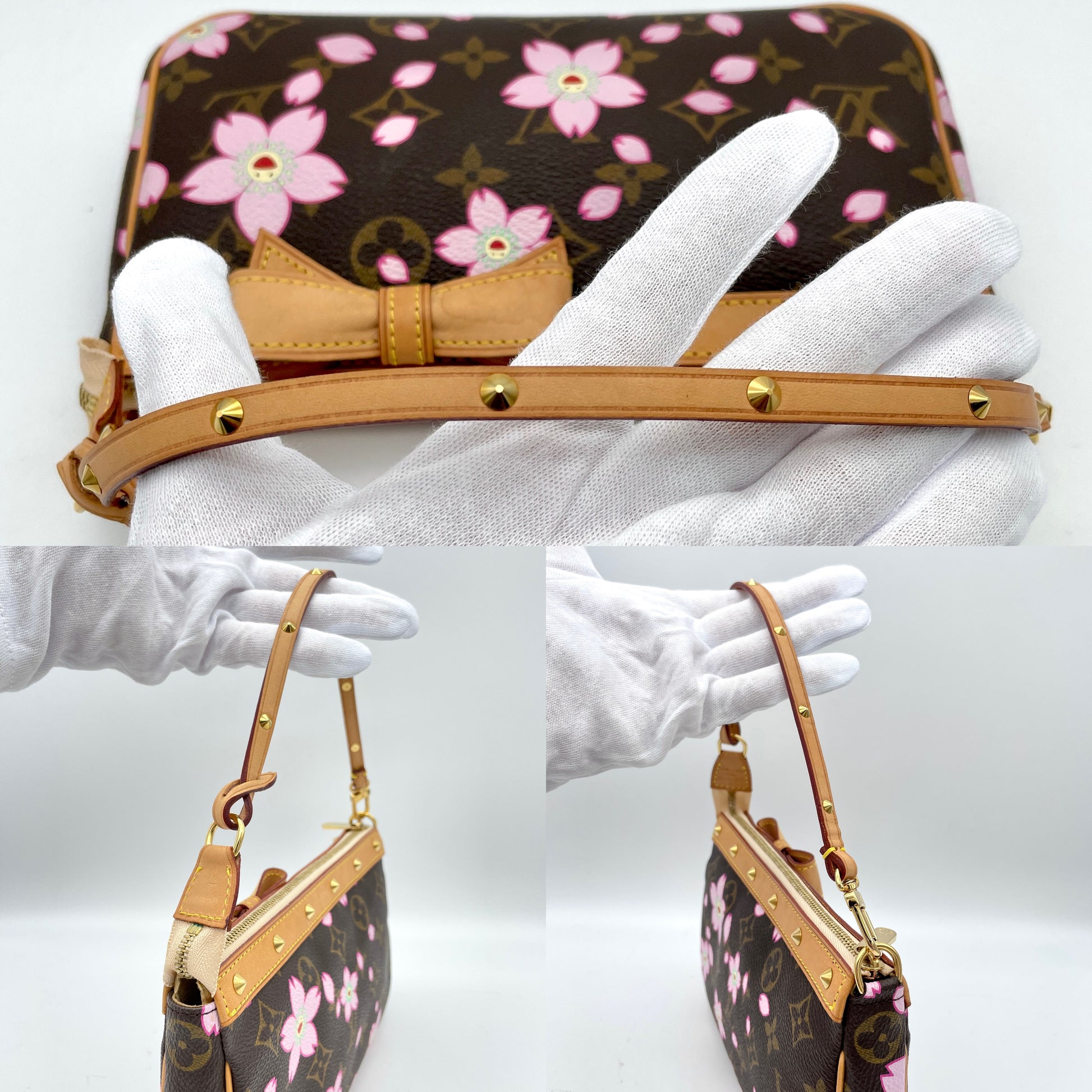 Auth LOUIS VUITTON Cherry Blossom Pochette Accessoires Pouch M92006 Vintage