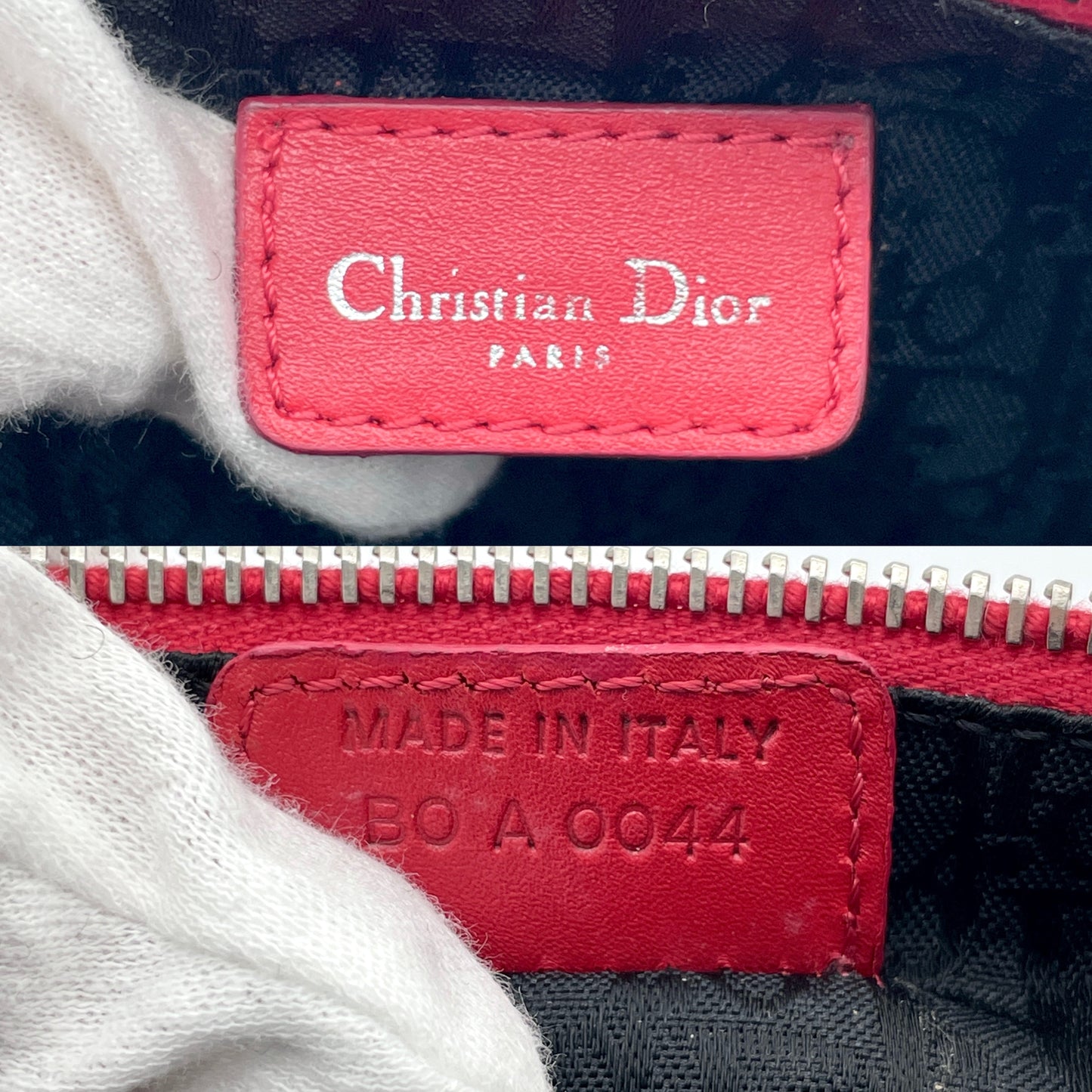 AUTH Pre-owned CHRISTIAN DIOR Record Pattern Pierce Star Saddle Bag