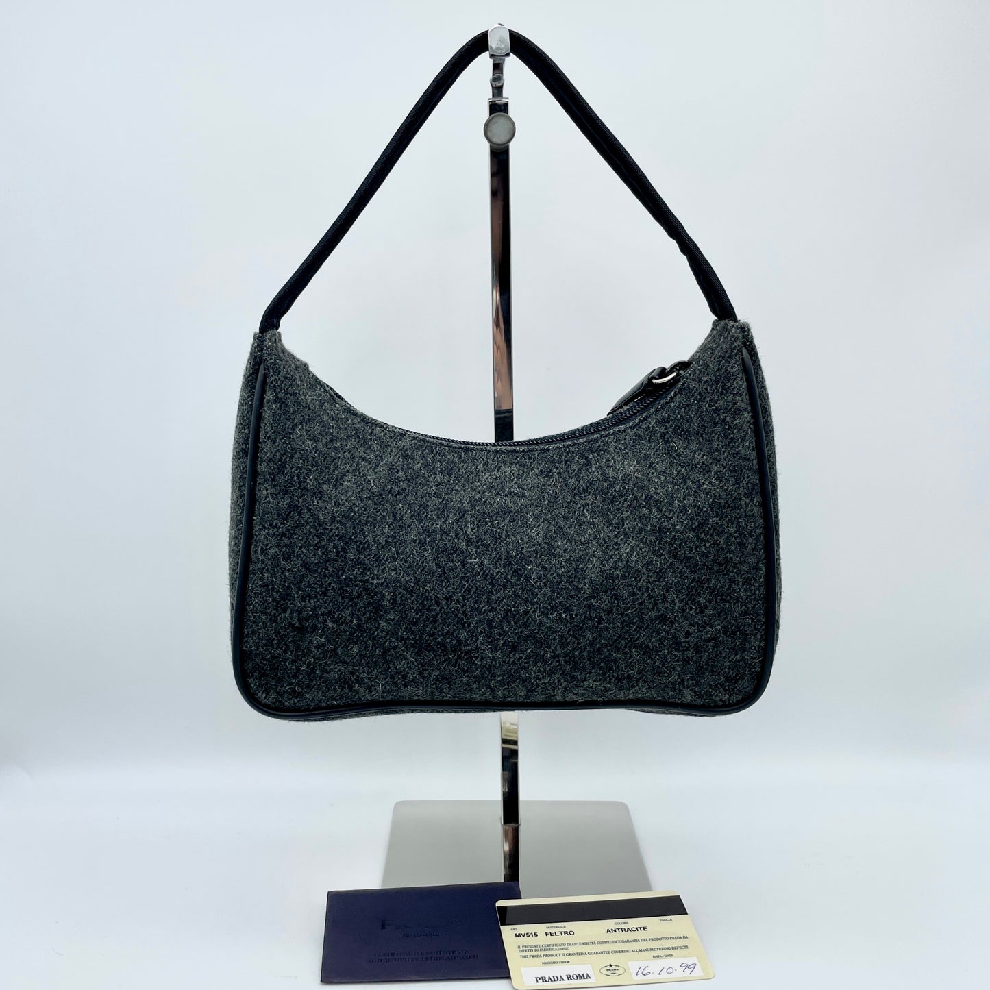 PRADA Wool HOBO Handbag