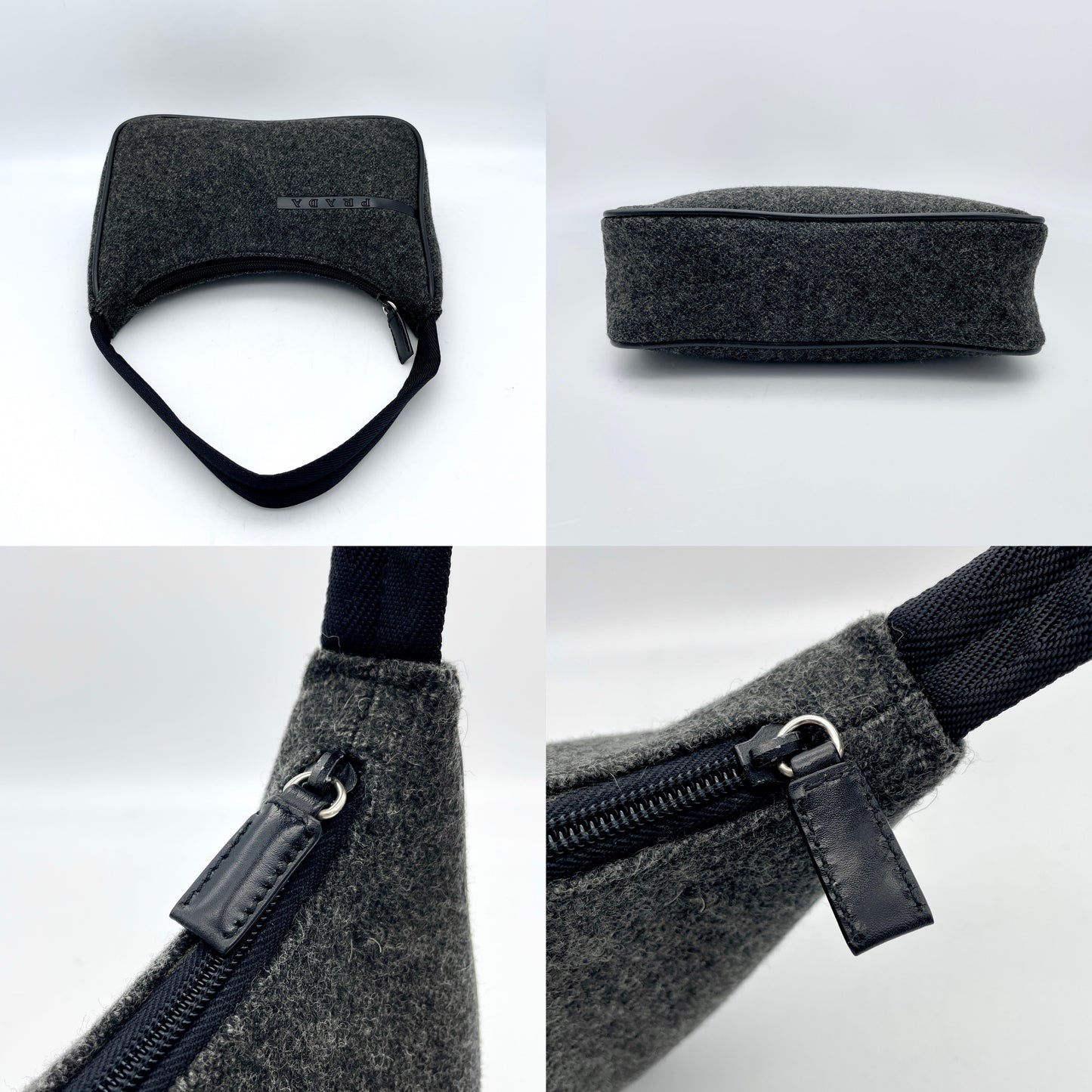 PRADA Wool HOBO Handbag