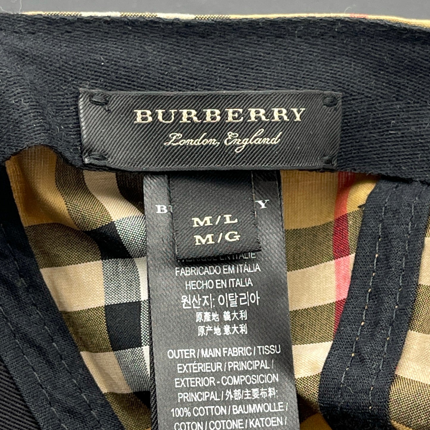 AUTH 二手 BURBERRY 经典格纹帽子