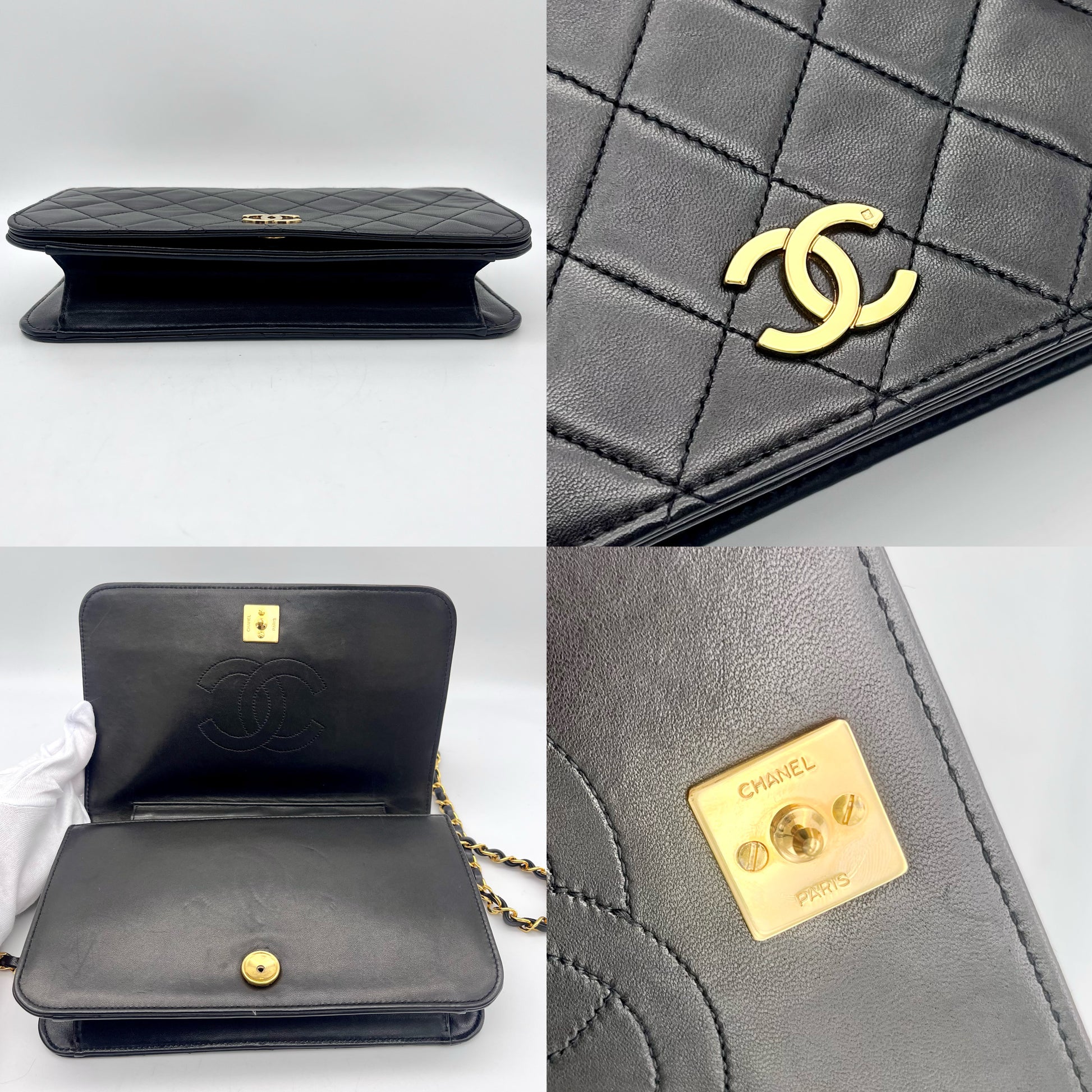 Chanel Vintage Chanel Paris Limited Edition Black Leather Shoulder