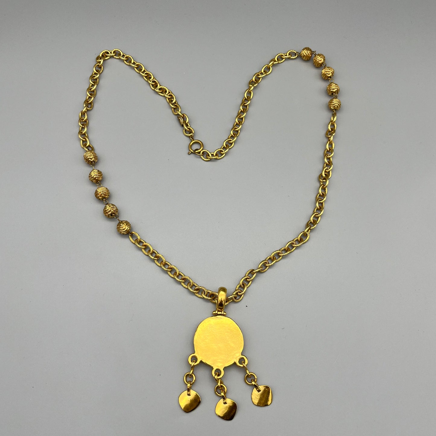 RARE☆☆☆CHANEL Coco Mark Pendant Gold Ball Necklace