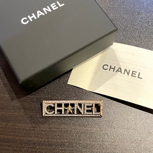 Afar Vintage Pre-owned CHANEL CHAN☆EL logo brooch A17 C