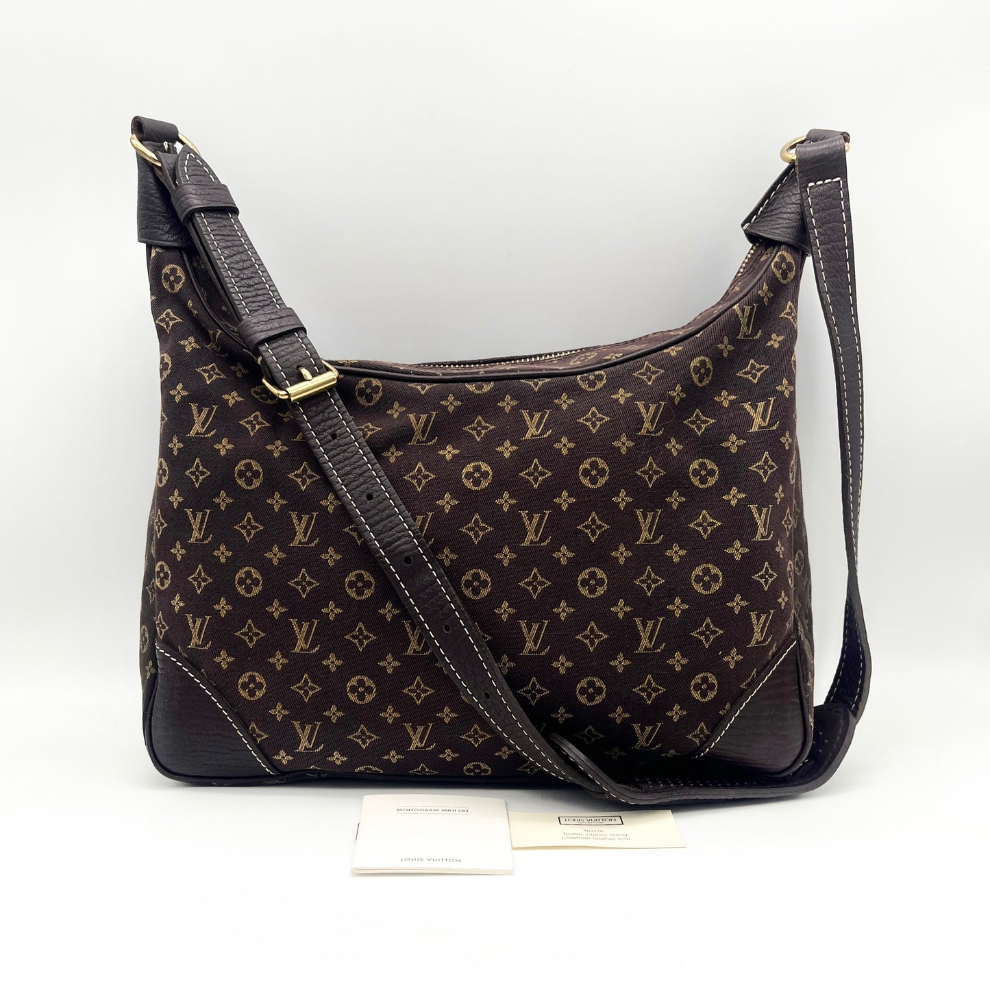 AUTH LOUIS VUITTON ﾓﾉｸﾞﾗﾑ ﾐﾆﾗﾝ ﾌﾞﾛｰﾆｭ ｴﾍﾞﾇ M95225