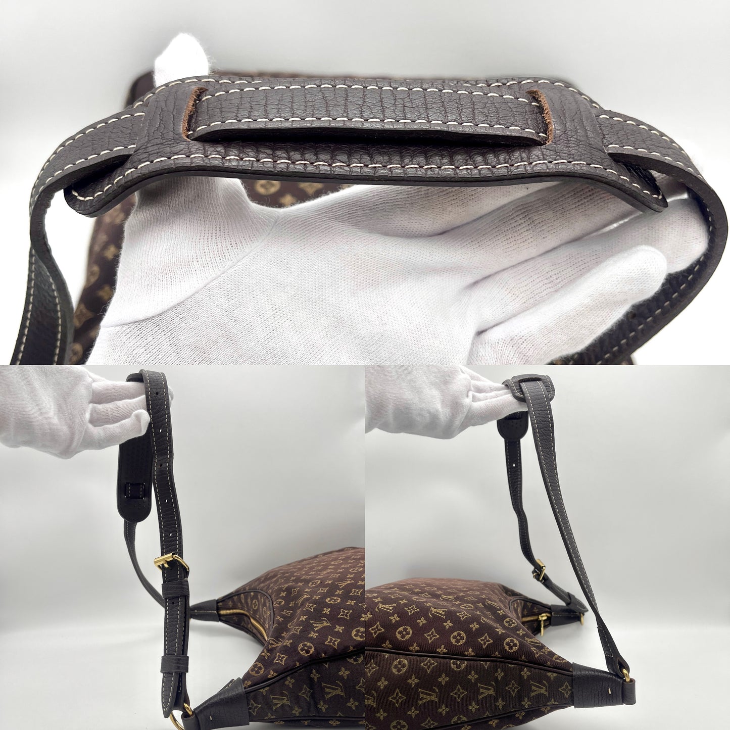 AUTH LOUIS VUITTON ﾓﾉｸﾞﾗﾑ ﾐﾆﾗﾝ ﾌﾞﾛｰﾆｭ ｴﾍﾞﾇ M95225