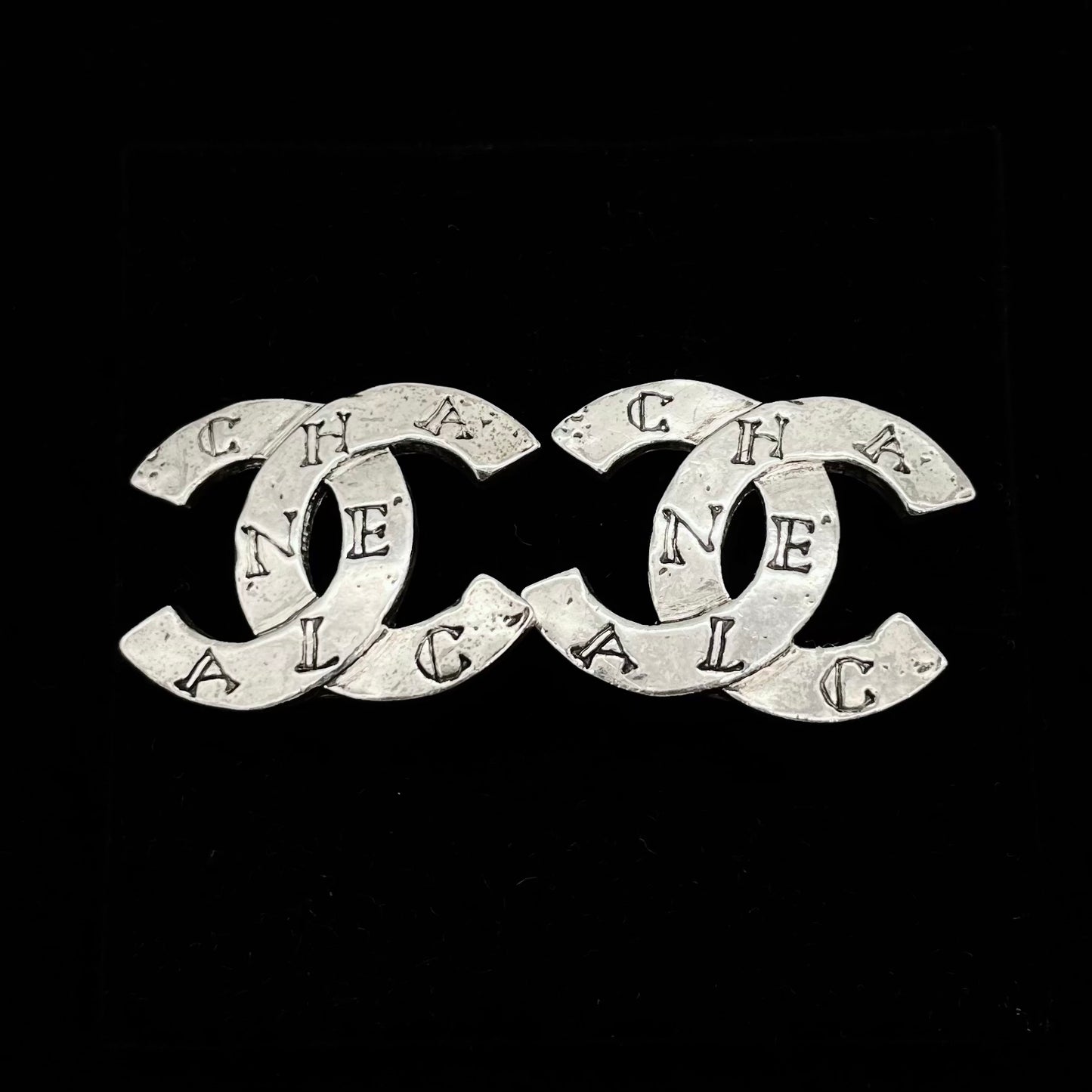 CHANEL Coco Mark CHANEL Earrings Silver