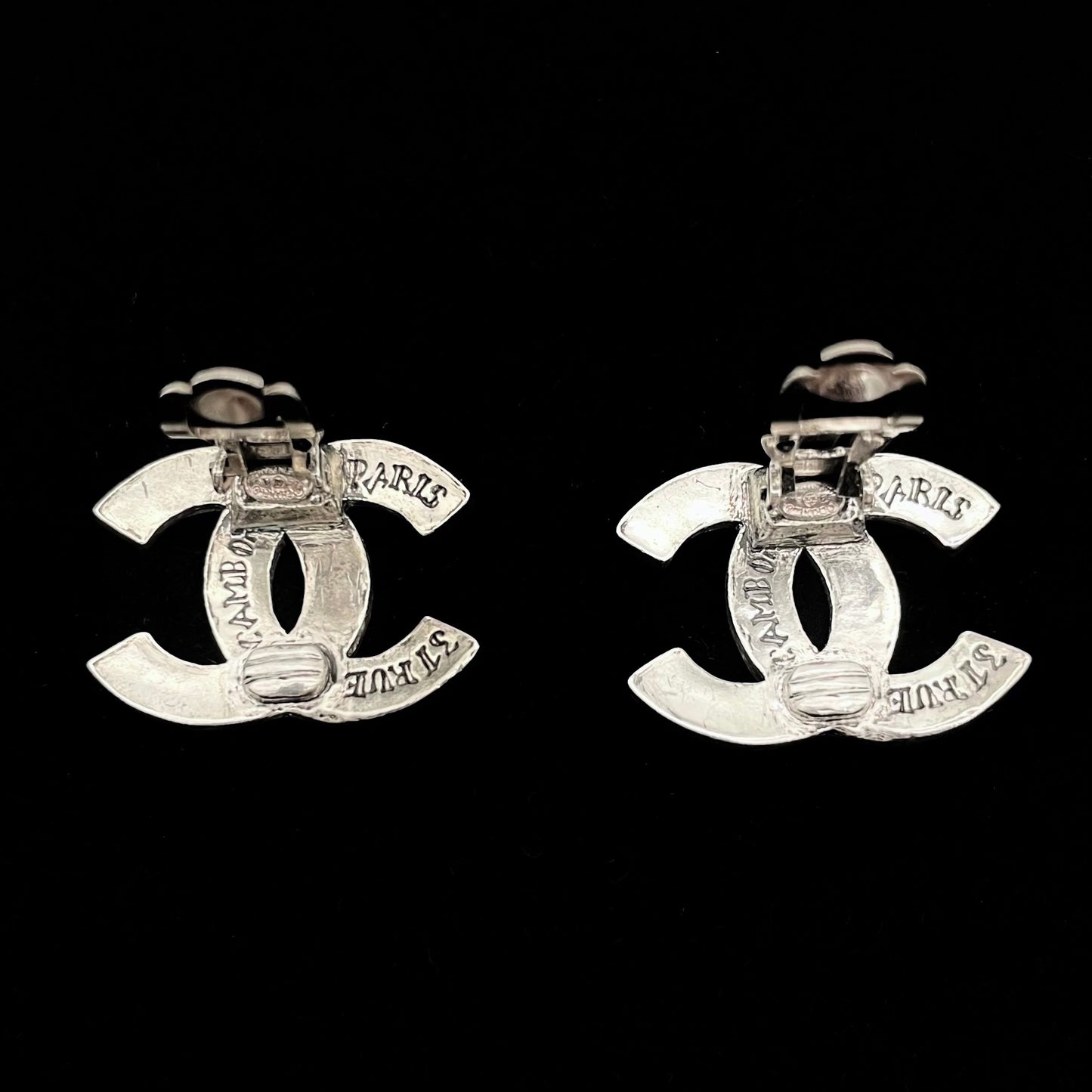 CHANEL Coco Mark CHANEL Earrings Silver