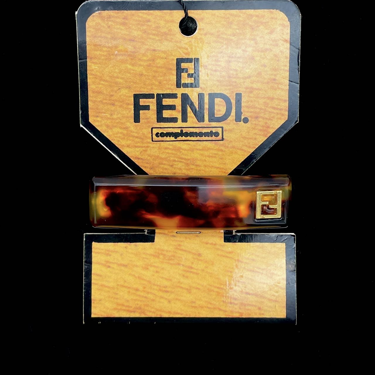 AUTH 二手 FENDI 玳瑁风格发夹