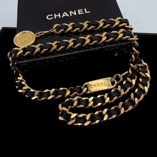 AUTH Pre-owned CHANEL Kokomark pendant matrasse chain belt 94A