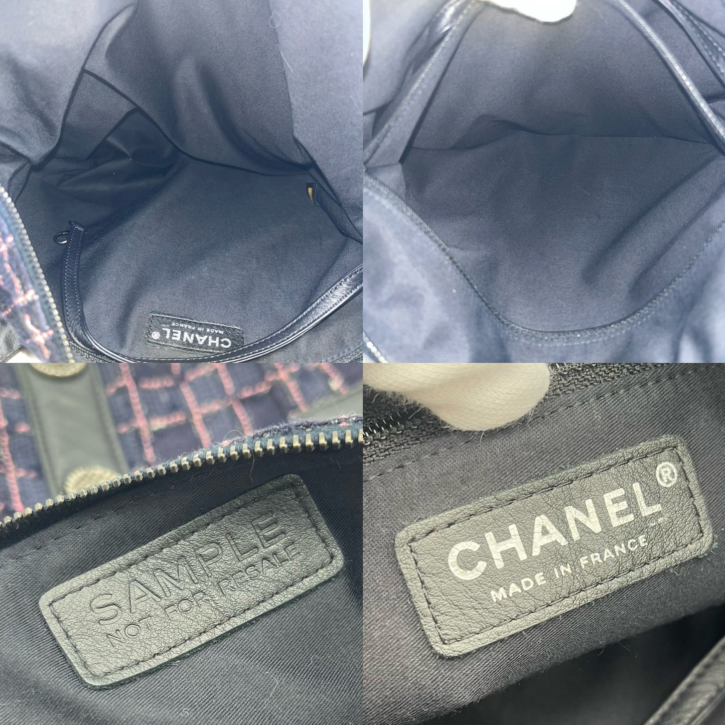 RARE☆☆☆☆☆CHANEL 2015SS ｺﾚｸｼｮﾝ ｶﾞｰﾙｼｬﾈﾙ ﾊﾟｰﾌﾟﾙﾂｲｰﾄﾞ ﾌﾞﾗｯｸﾗﾑｽｷﾝﾚｻﾞｰ