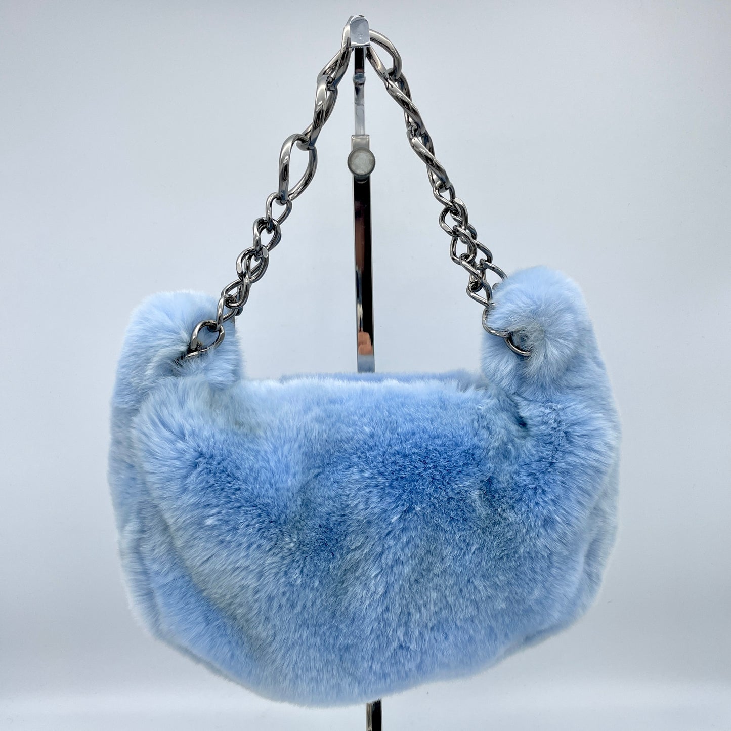 RARE☆☆☆AUTH Pre-owned CHANEL Cocomark Rabbit Fur Chain Shoulder Bag