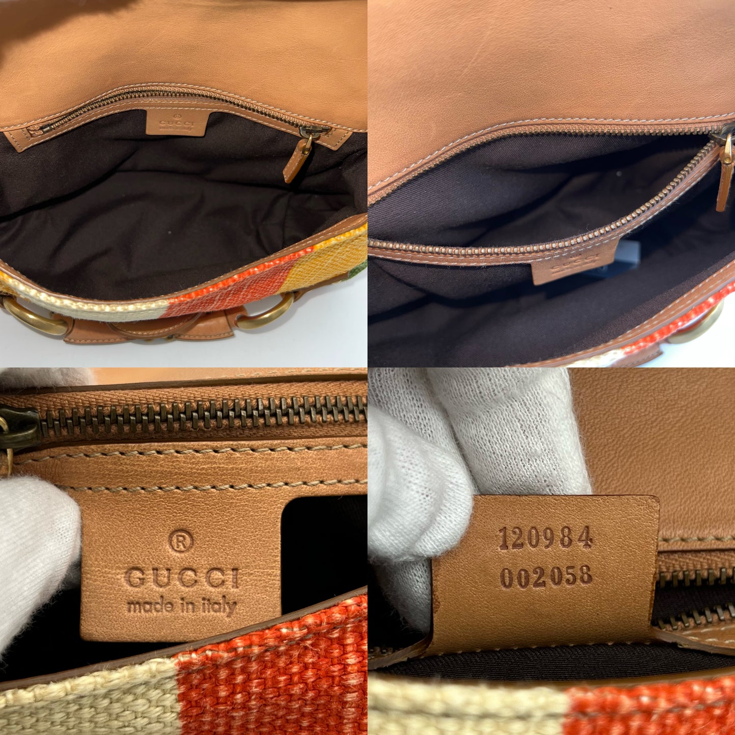 RARE☆☆GUCCI Horsebit One Shoulder Bag Gold Hardware Multi-Color