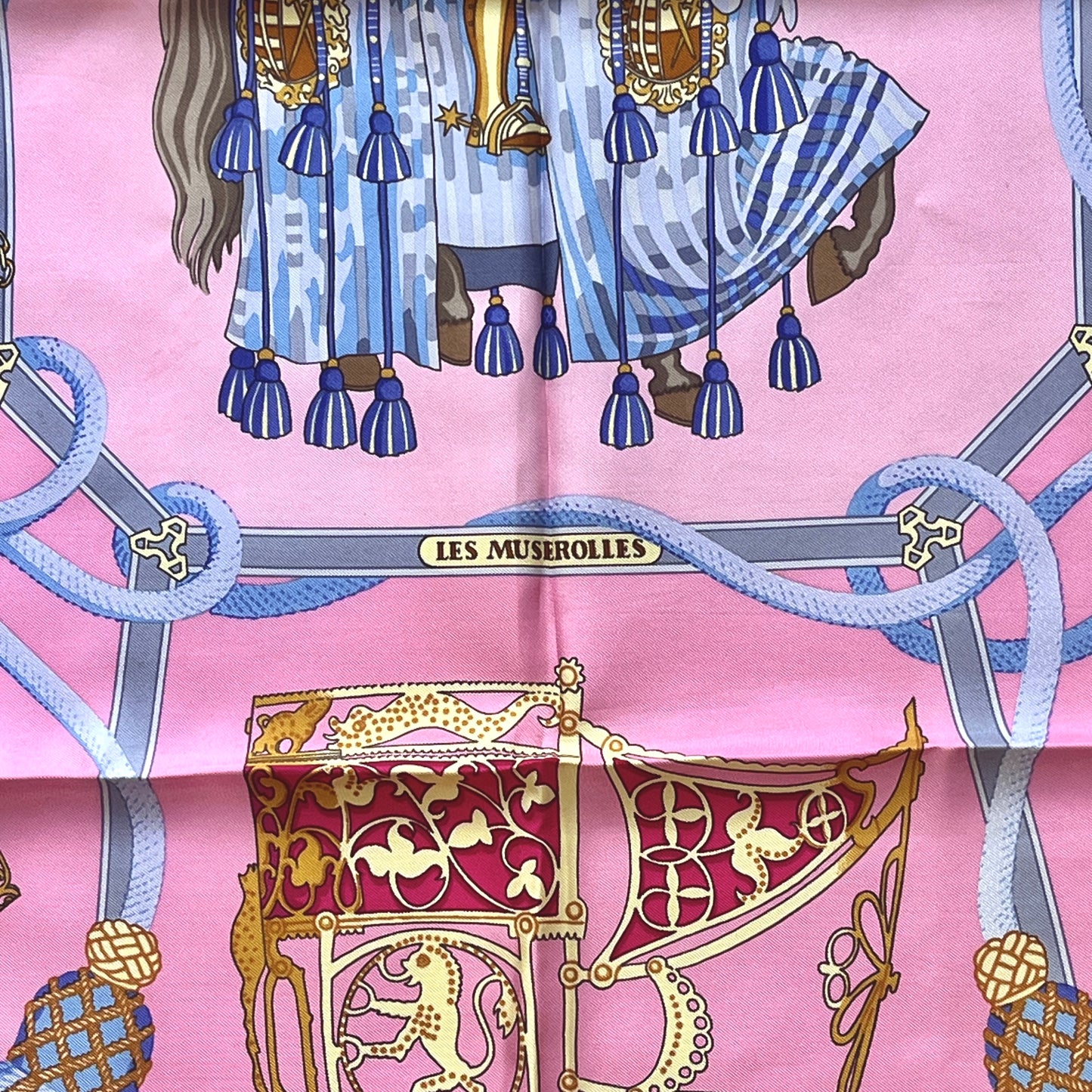 HERMES Knight's Shield Motif Scarf