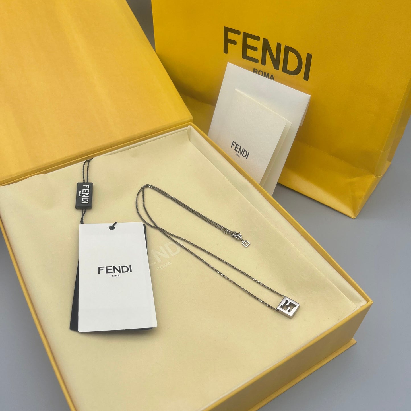 FENDI FF logo thin necklace