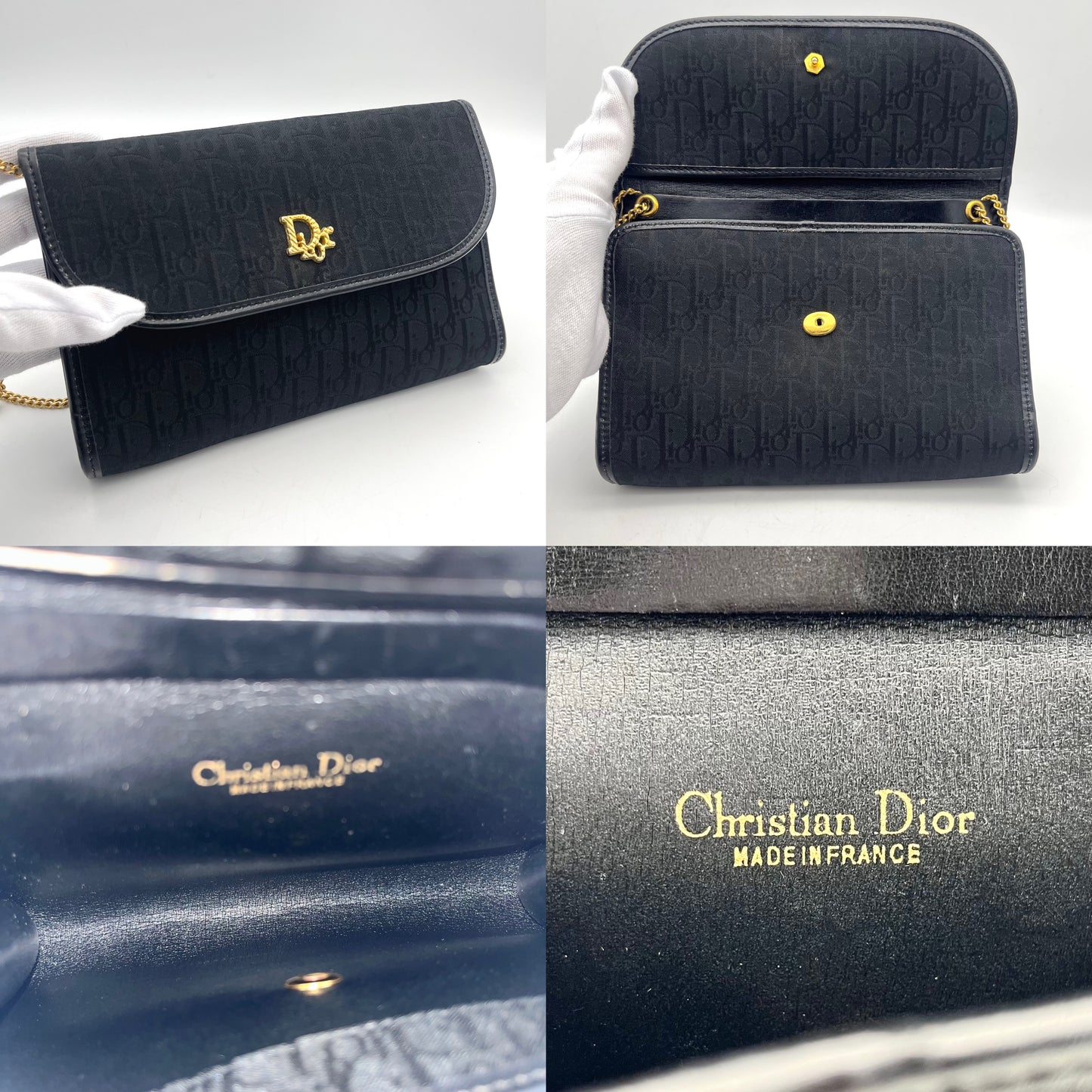 AUTH Pre-owned CHRISTIAN DIOR Trotter Chain Shoulder Pouch