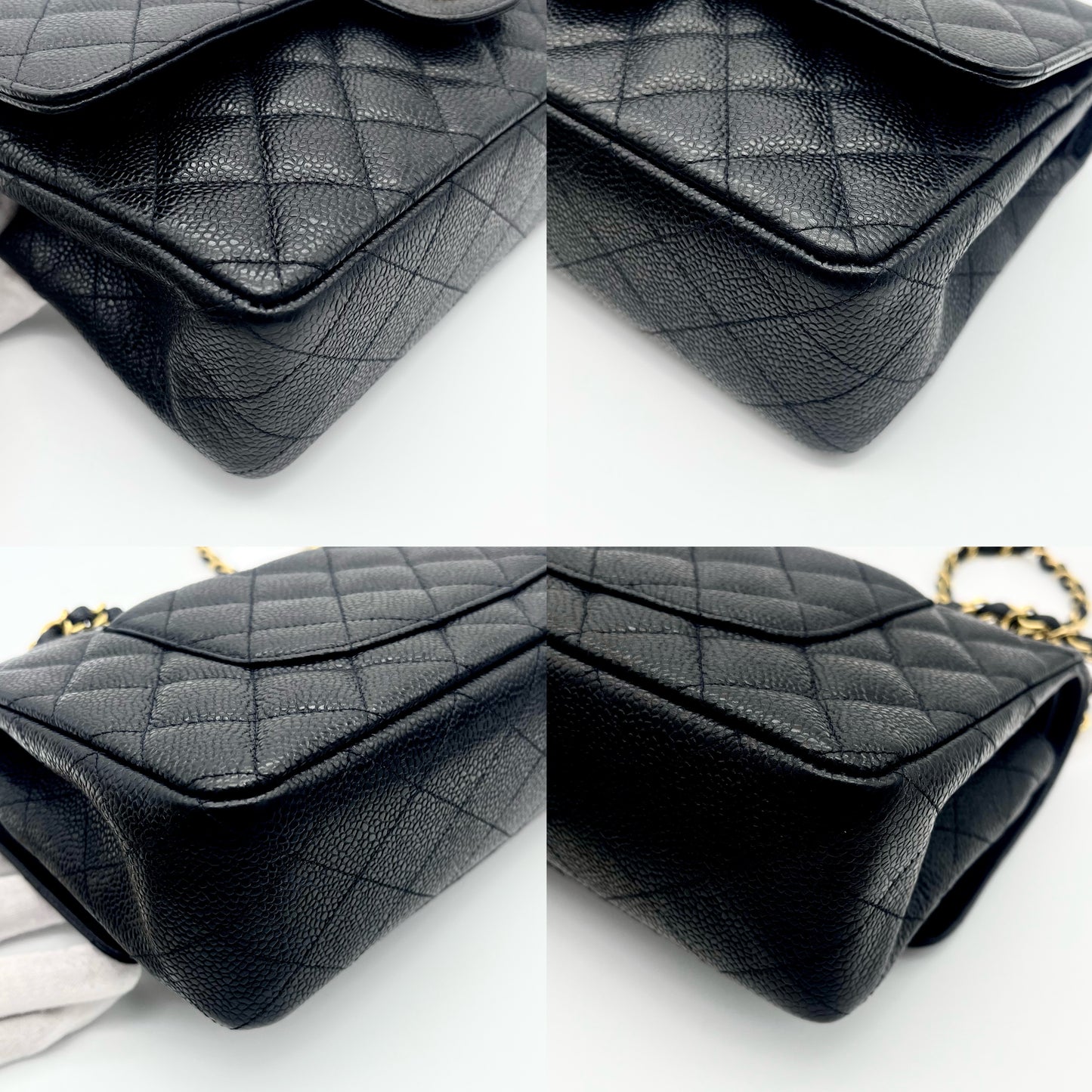 Afar Vintage Pre-owned CHANEL ﾏﾄﾗｯｾ ｸﾗｼｯｸﾌﾗｯﾌﾟ 25cm ｷｬﾋﾞｱｽｷﾝ