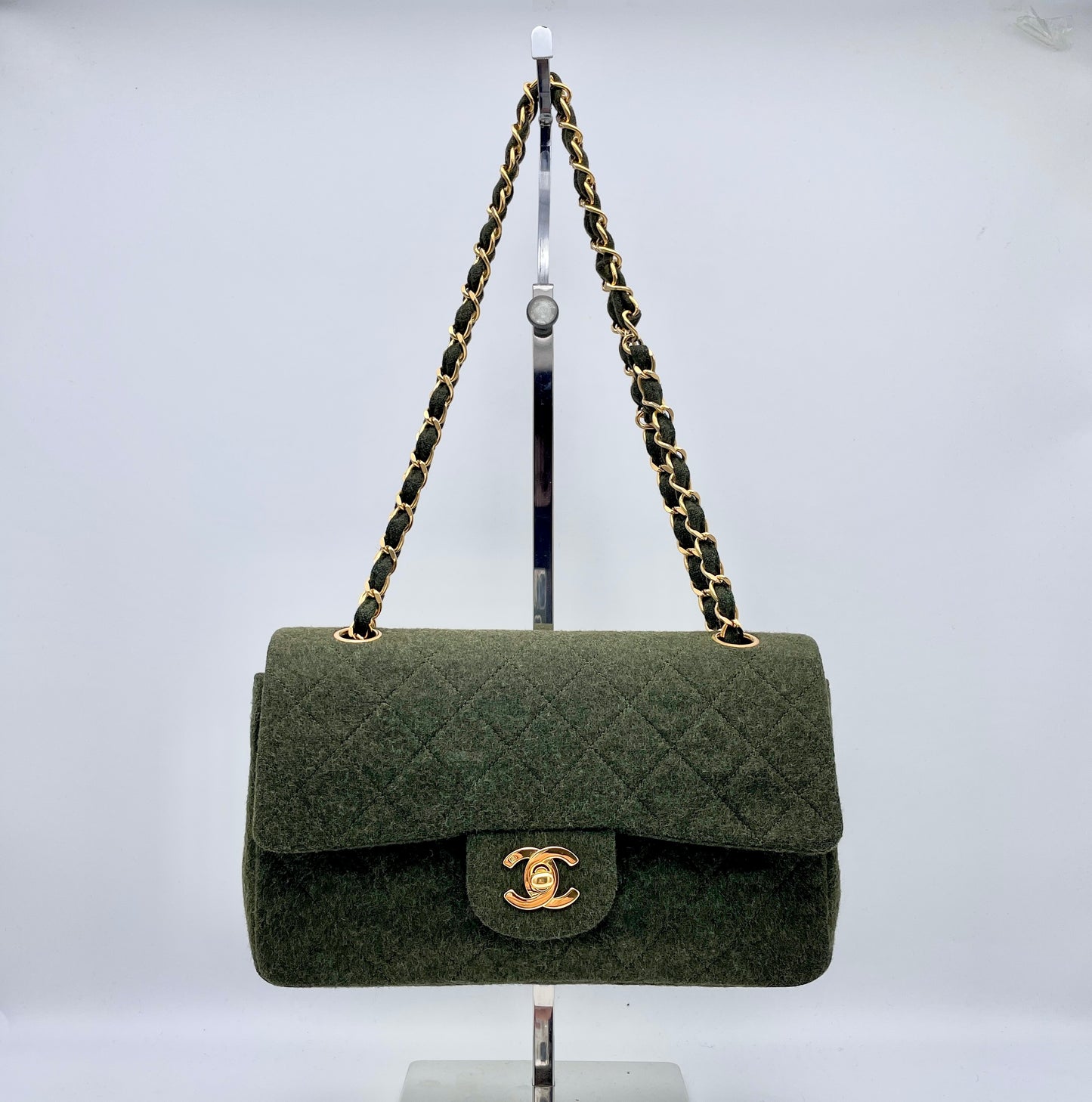 RARE☆☆☆☆CHANEL ﾏﾄﾗｯｾ ｸﾗｼｯｸﾌﾗｯﾌﾟ23 ｳｰﾙ ｸﾞﾘｰﾝ GHW