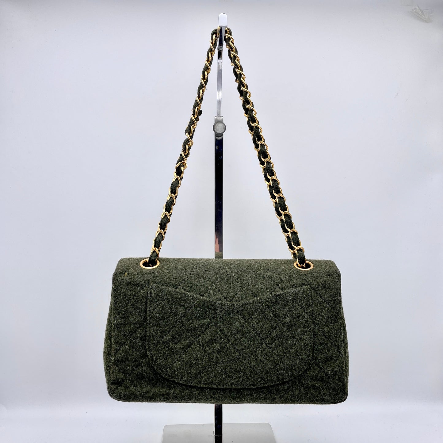 RARE☆☆☆☆CHANEL Matelasse Classic Flap 23 Wool Green GHW