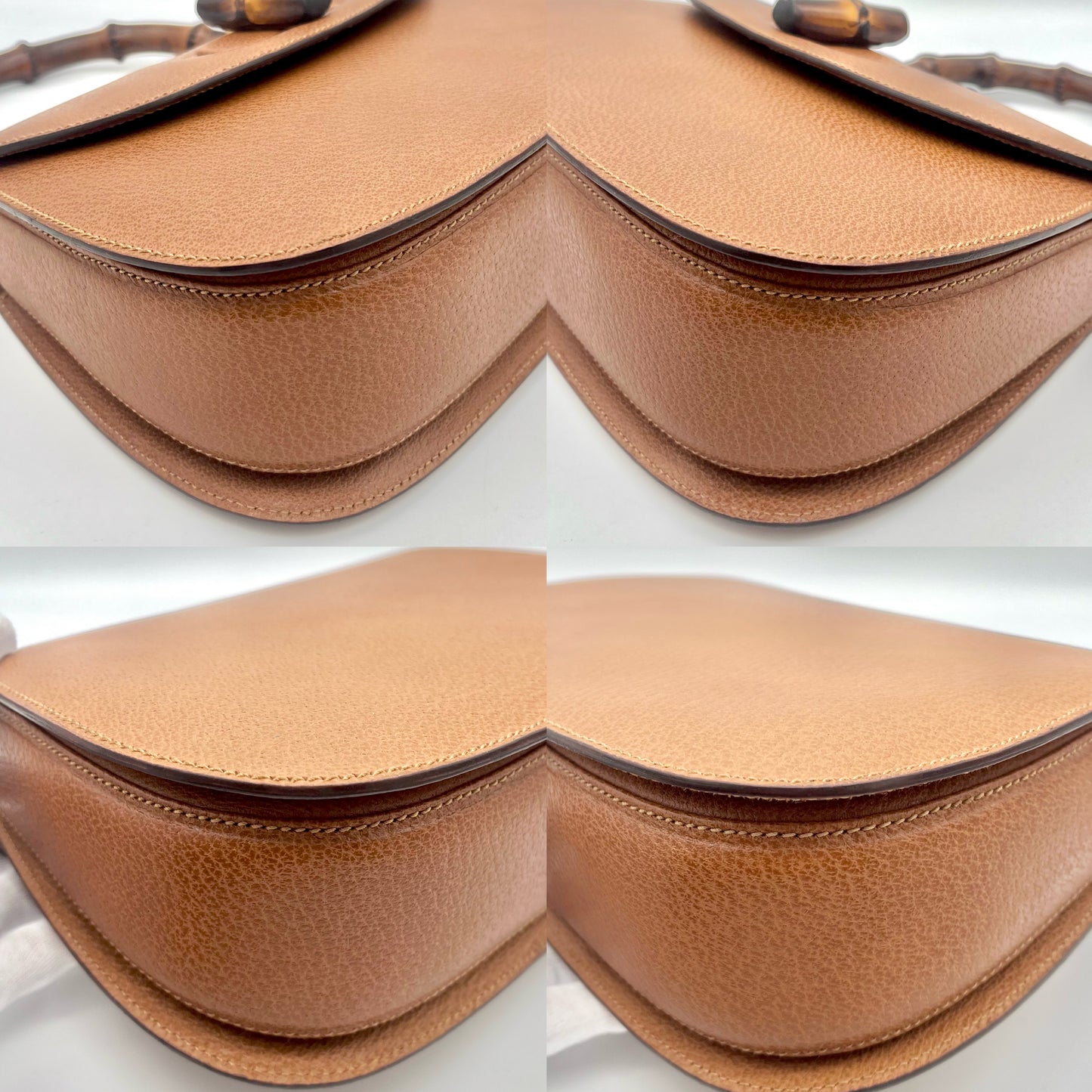 RARE ☆☆☆AUTH Pre-owned GUCCI ﾊﾞﾝﾌﾞｰ2Way ﾊﾝﾄﾞﾊﾞｯｸﾞ MM Caramel Color