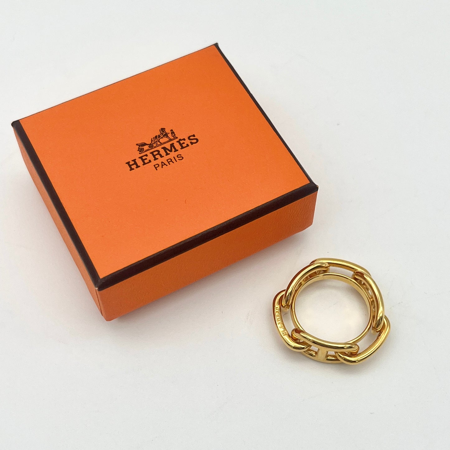 HERMES Chaine Dunkle Scarf Ring