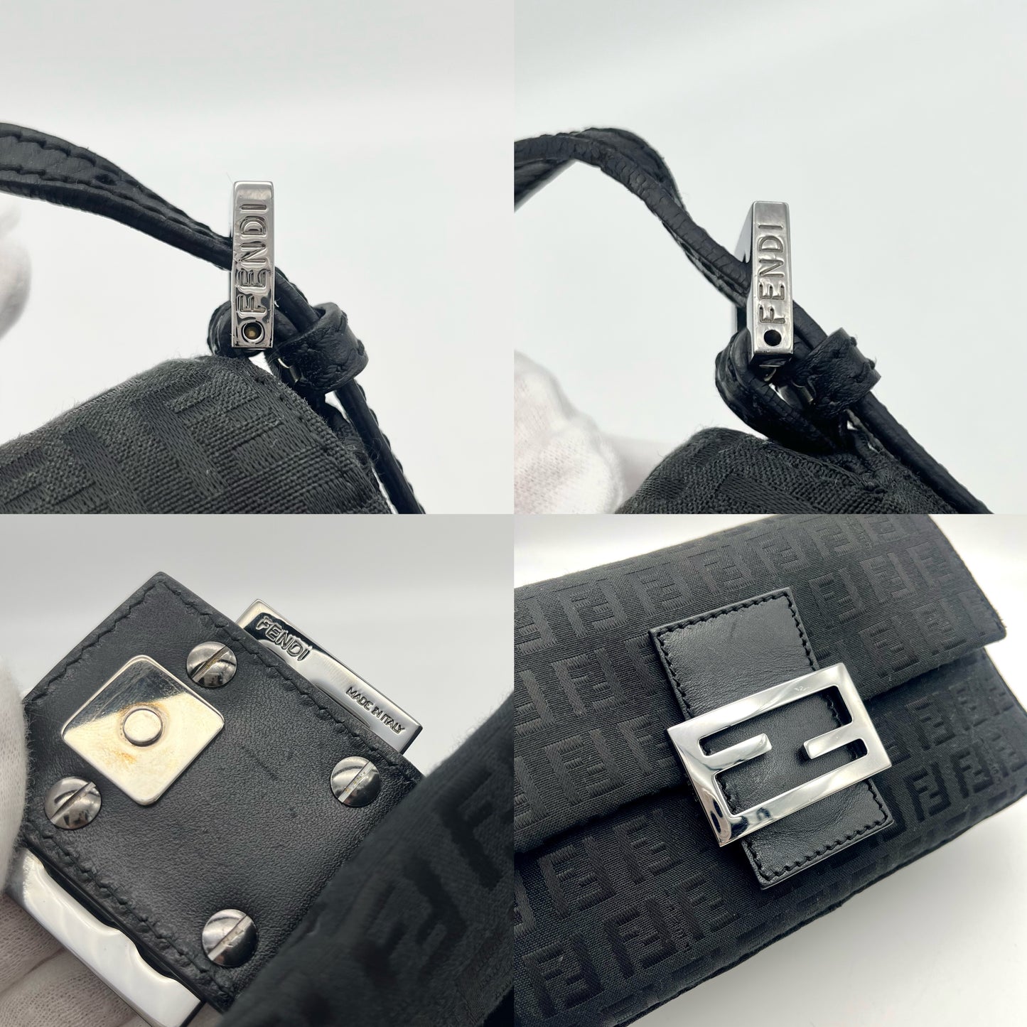 AUTH Pre-owned FENDI ｽﾞｯｷｰﾉﾐﾆﾏﾝﾏﾊﾞｹｯﾄ ﾌﾞﾗｯｸ