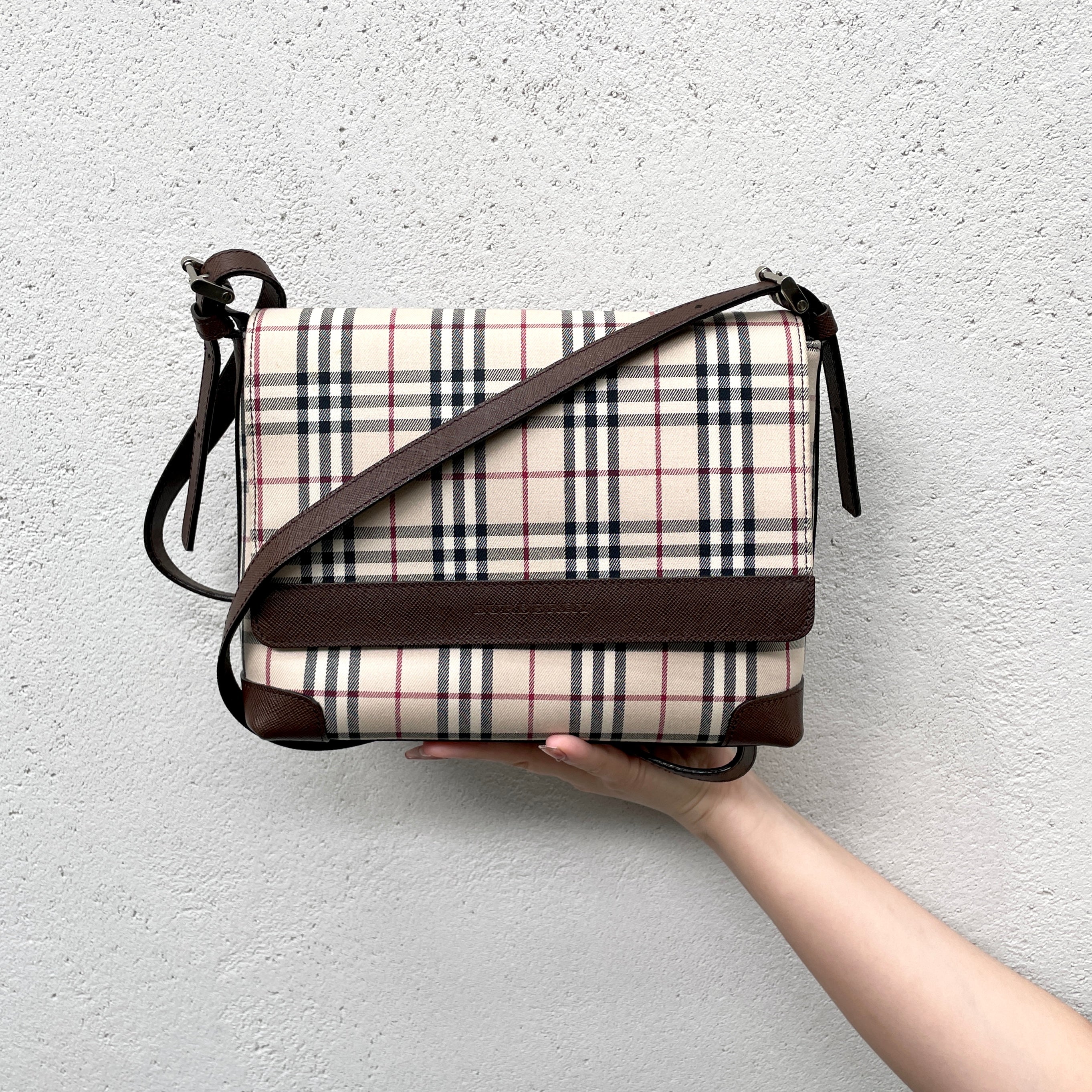 Burberry plaid crossbody sale